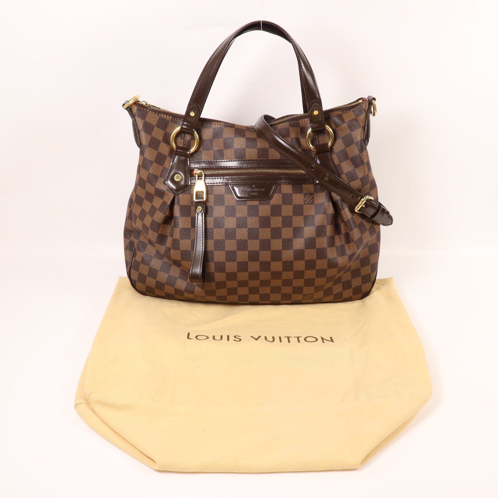 LOUIS VUITTON 【激減優惠】Damier Evora MM金扣手挽肩背兩用袋