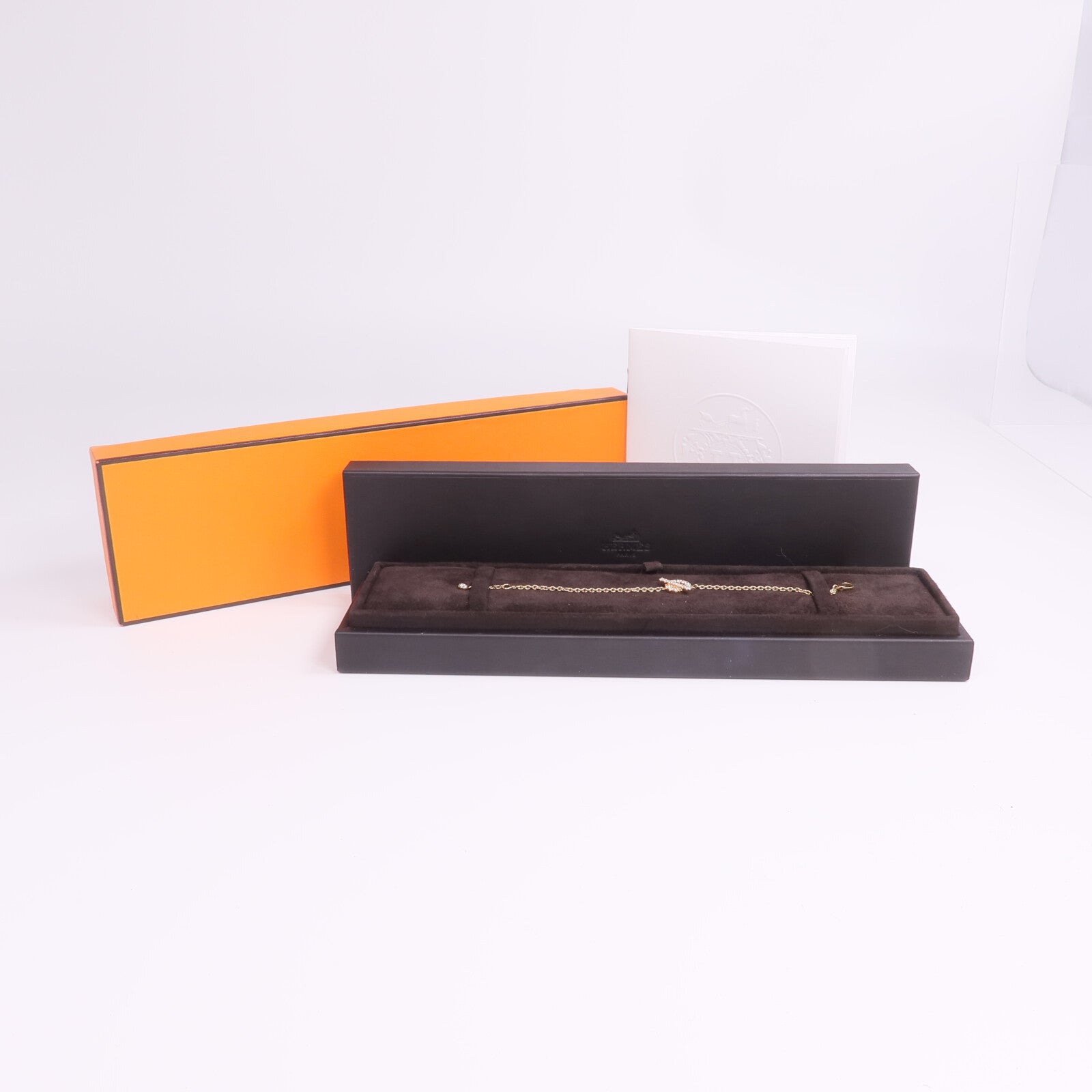 HERMES 18K玫瑰金Finesse Bracelet鑽石手鏈