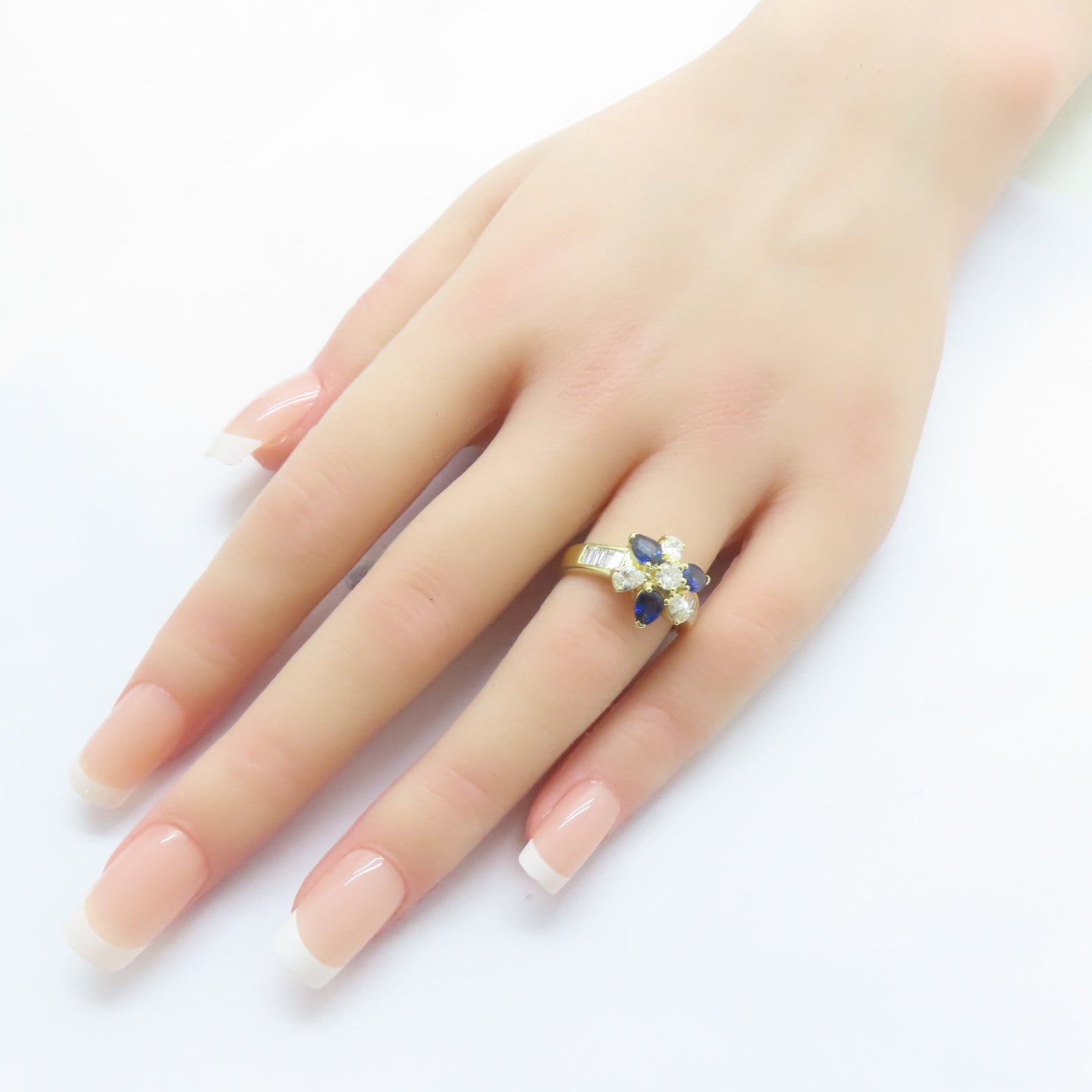 JEWELRY 【激減優惠】18K黃金Sapphire Ring 1.17ct藍寶石/0.65ct鑚石戒指US#6.5
