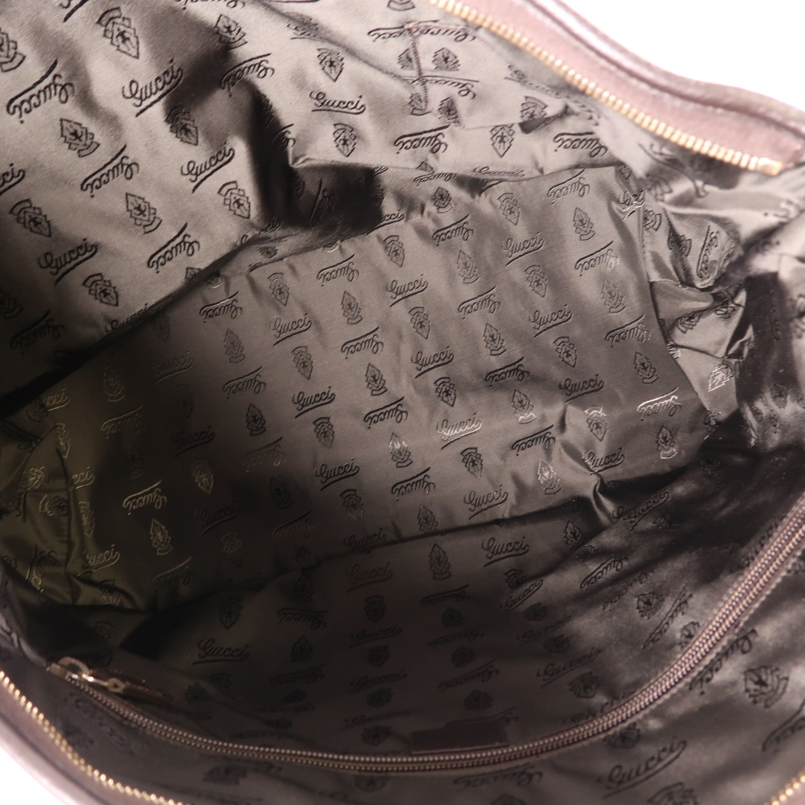 GUCCI GG GHW Tote Bag Handbag 201482 Calfskin Leather Brown