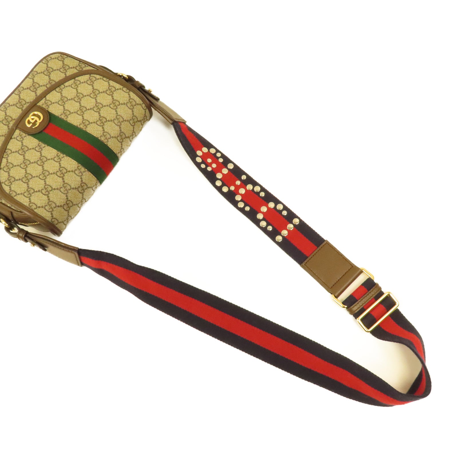GUCCI 塗層帆布Ophidia GG金扣肩背袋