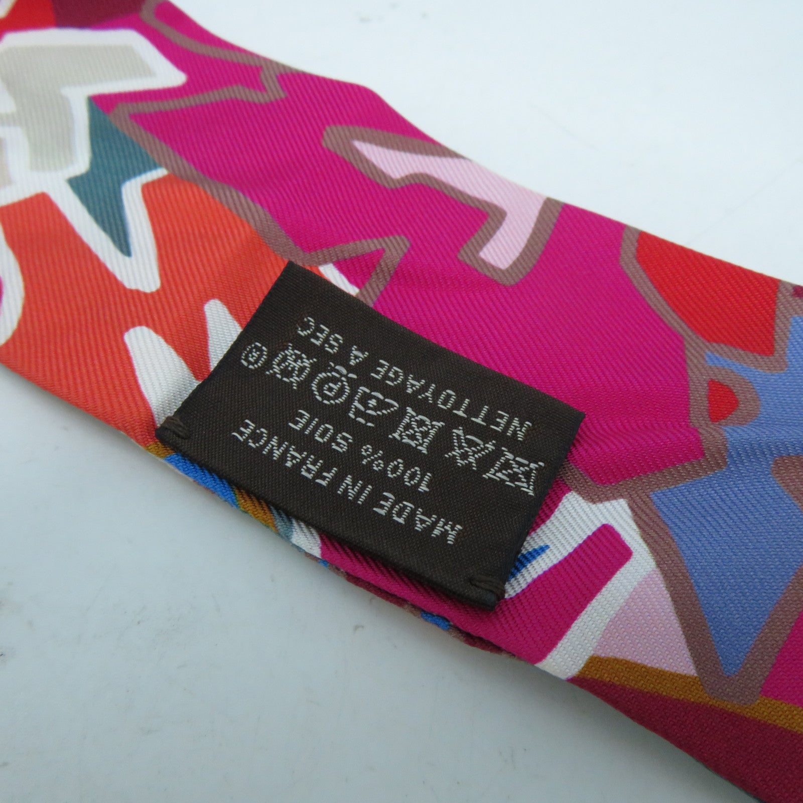 HERMES 【激減優惠】絲質Twilly Scarf絲巾紅色/藍色
