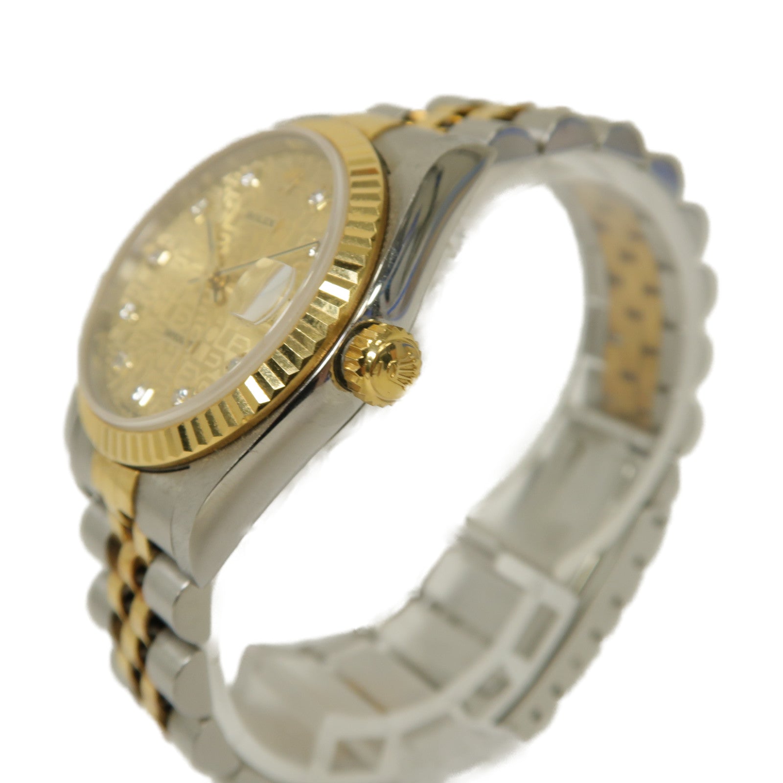 ROLEX Datejust 18K黃金/不鏽鋼自動機芯手錶金色/銀色