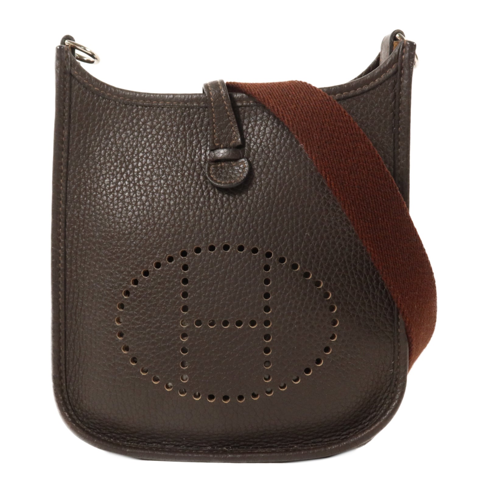 HERMES Clemence皮革Evelyne TPM肩背袋Ebene