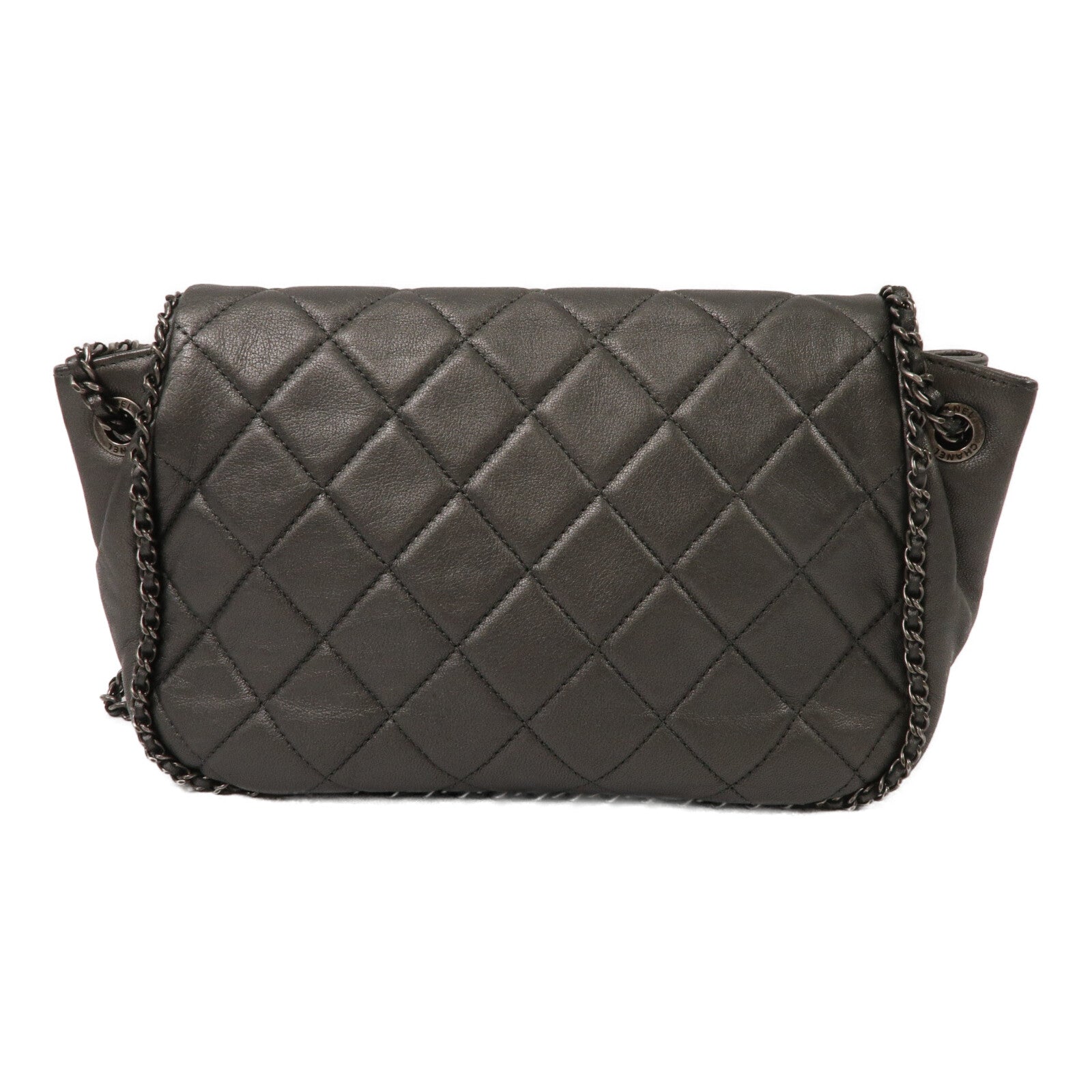 CHANEL 牛皮皮革Chain Shoulder鏈帶肩背袋