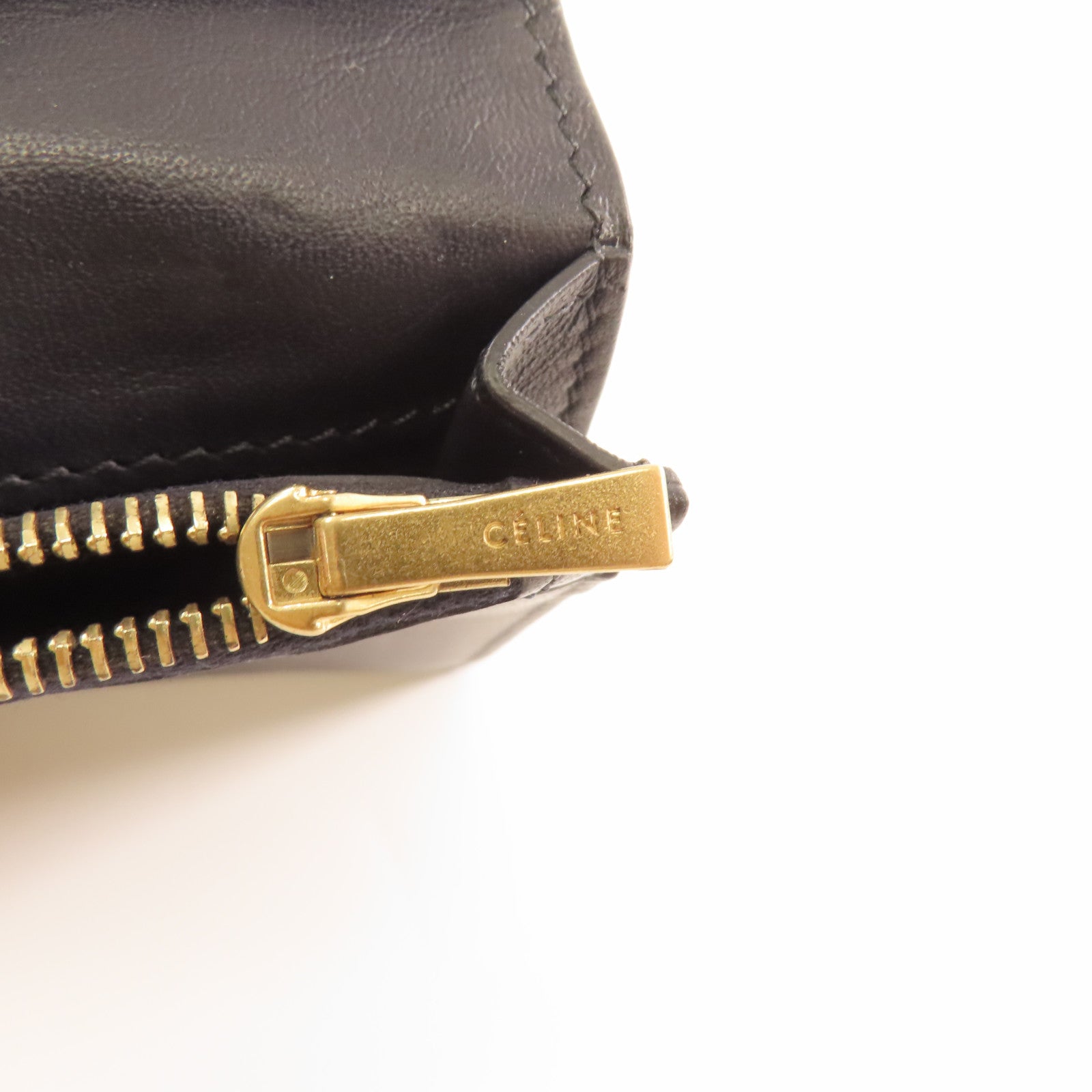 CELINE 【激減優惠】皮革Wallet金扣錢包藍色/紅色