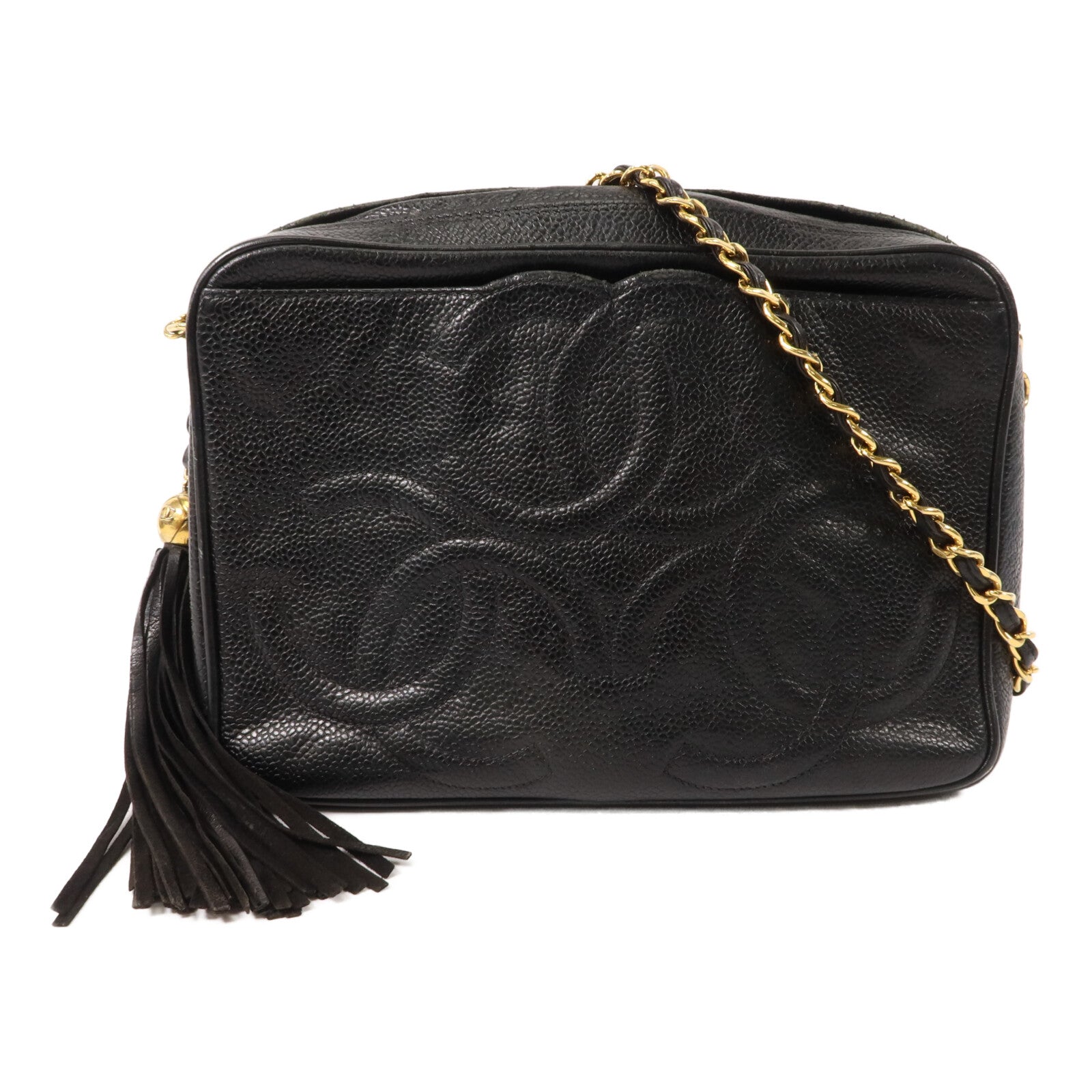 CHANEL 牛皮皮革Vintage Chain Shoulder鏈帶肩背袋
