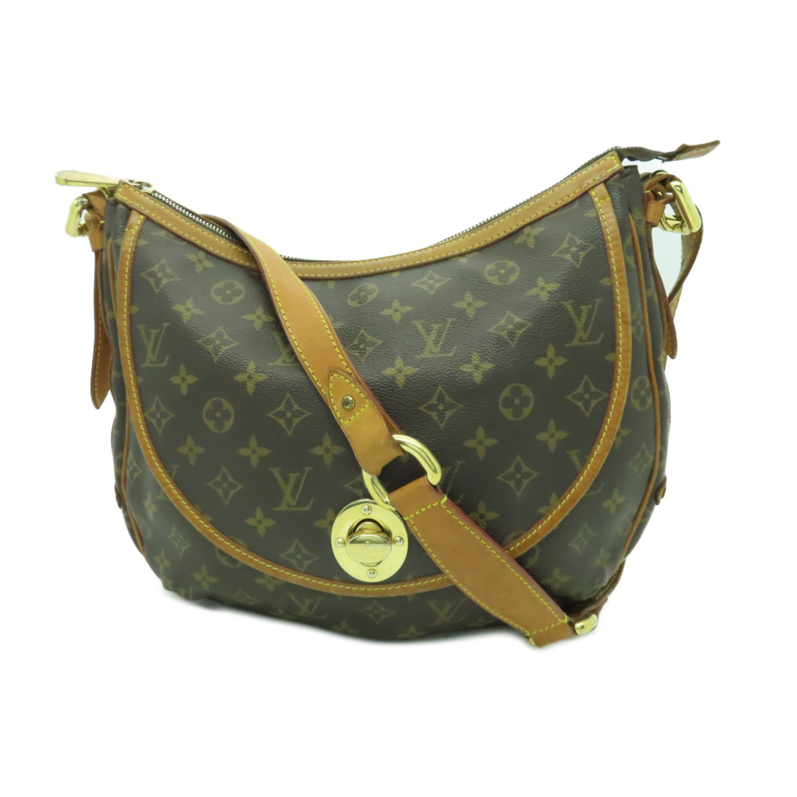 LOUIS VUITTON 【清倉大減價】Monogram Tulum GM金扣肩背袋棕色