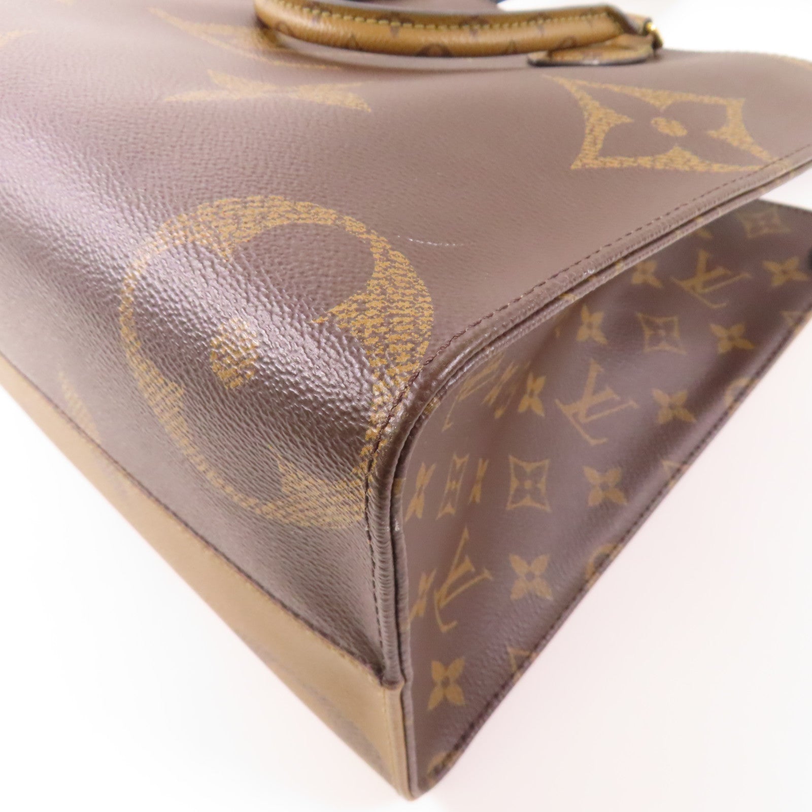 LOUIS VUITTON Monogram Giant/Monogram Reverse On The Go MM金扣手挽肩背兩用袋