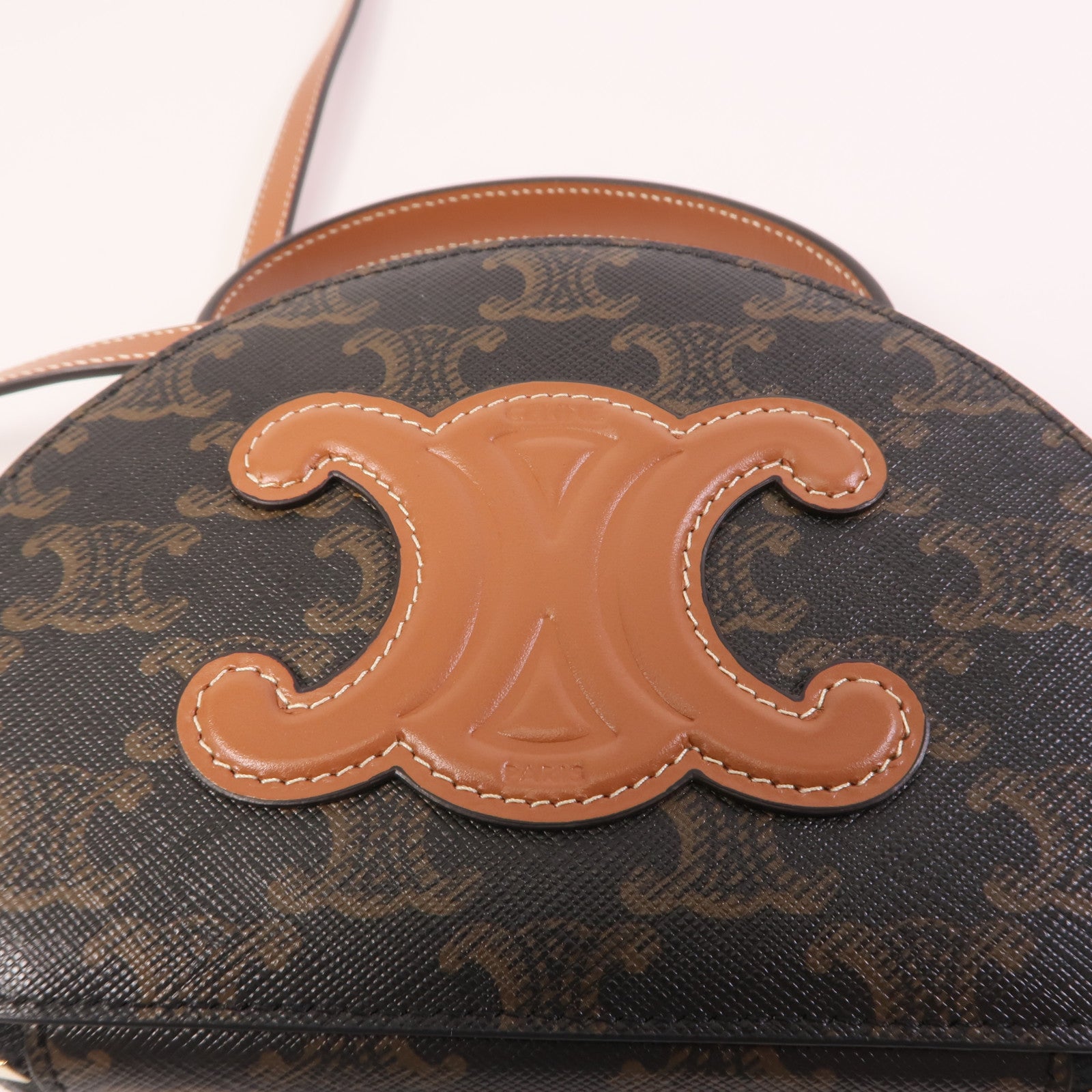 CELINE 【激減優惠】塗層帆布Half Moon Case金扣手挽肩背兩用袋