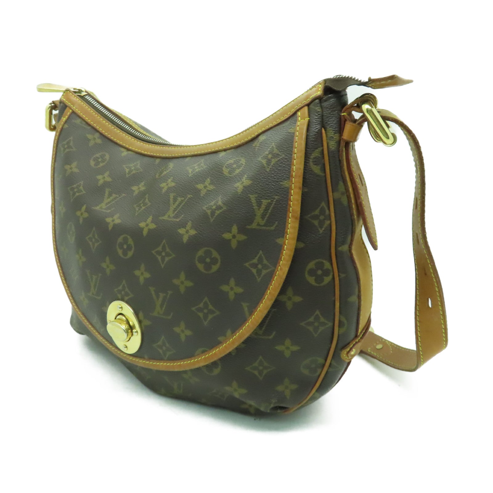 LOUIS VUITTON 【清倉大減價】Monogram Tulum GM金扣肩背袋棕色
