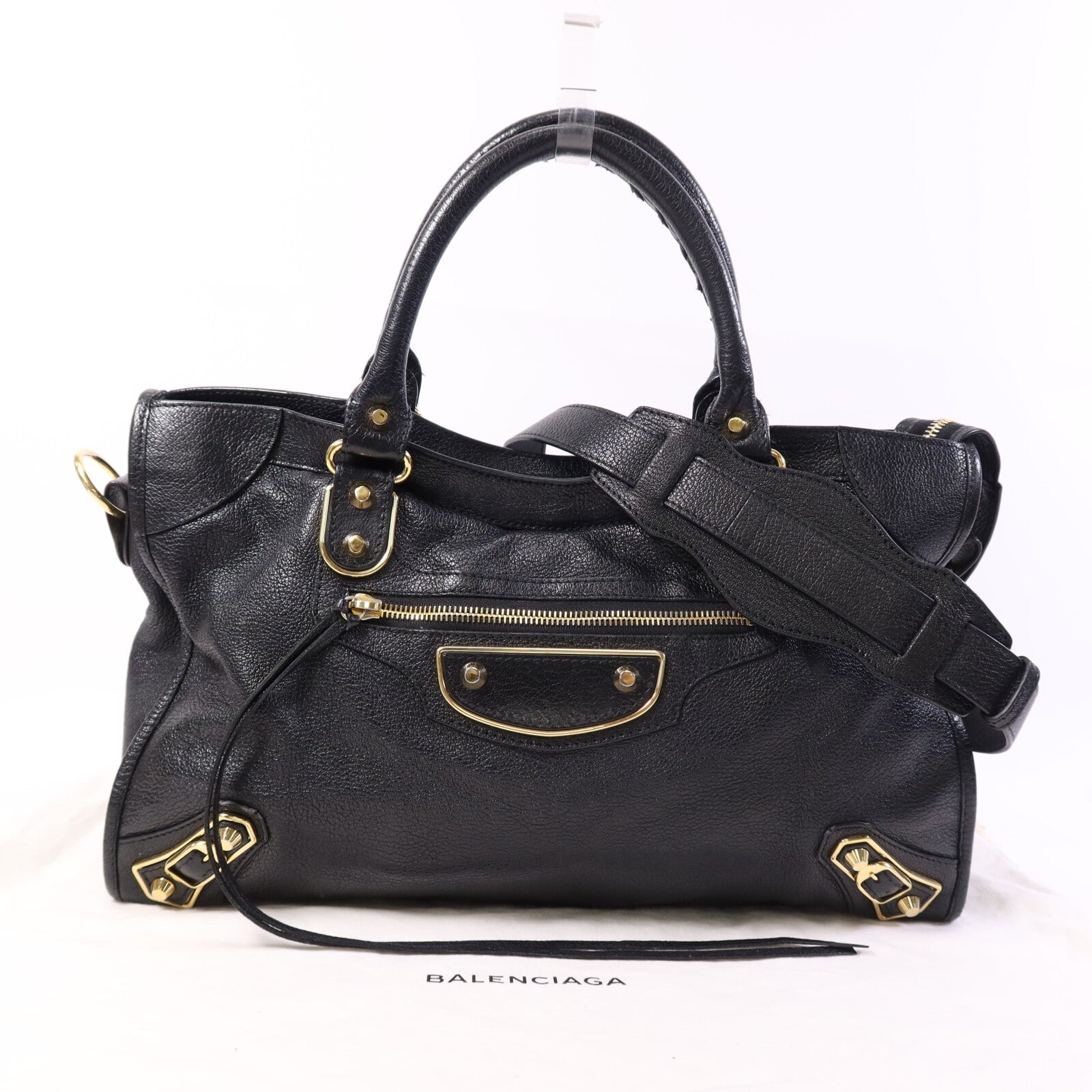 BALENCIAGA 牛皮皮革City金扣肩背袋