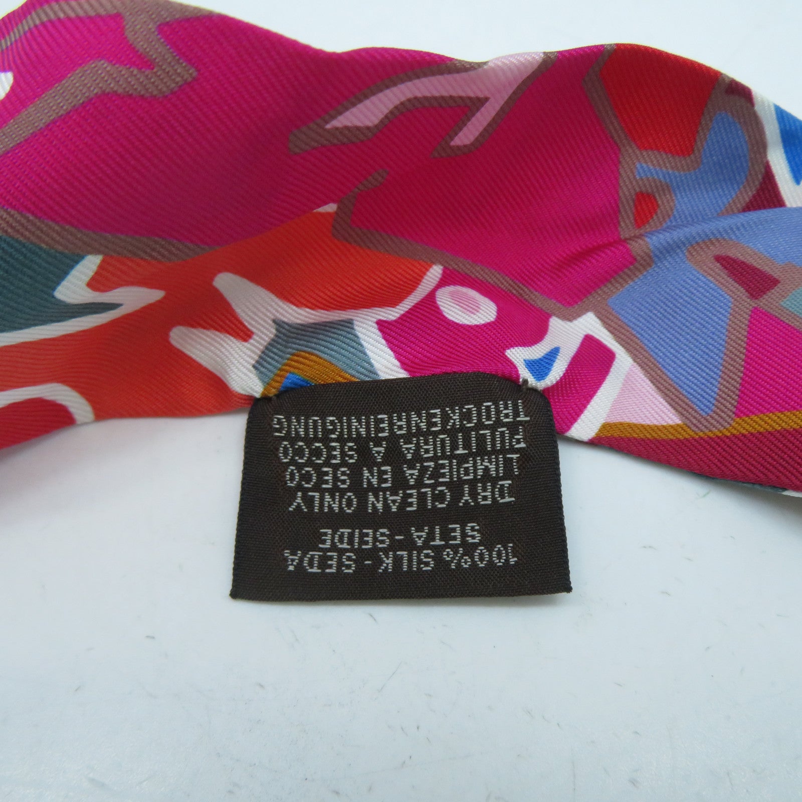 HERMES 【激減優惠】絲質Twilly Scarf絲巾紅色/藍色