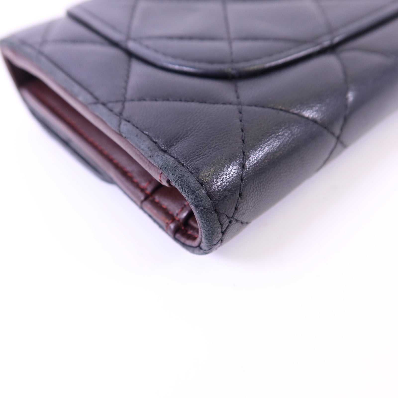 CHANEL 【激減優惠】羊皮皮革Long Wallet金扣長錢包