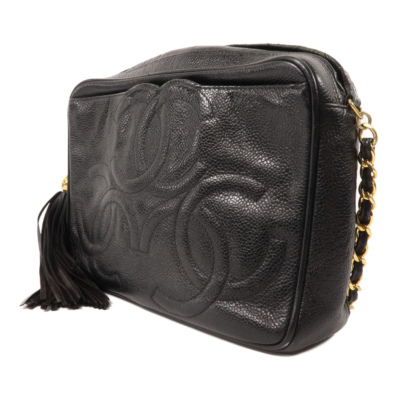 CHANEL 牛皮皮革Vintage Chain Shoulder鏈帶肩背袋