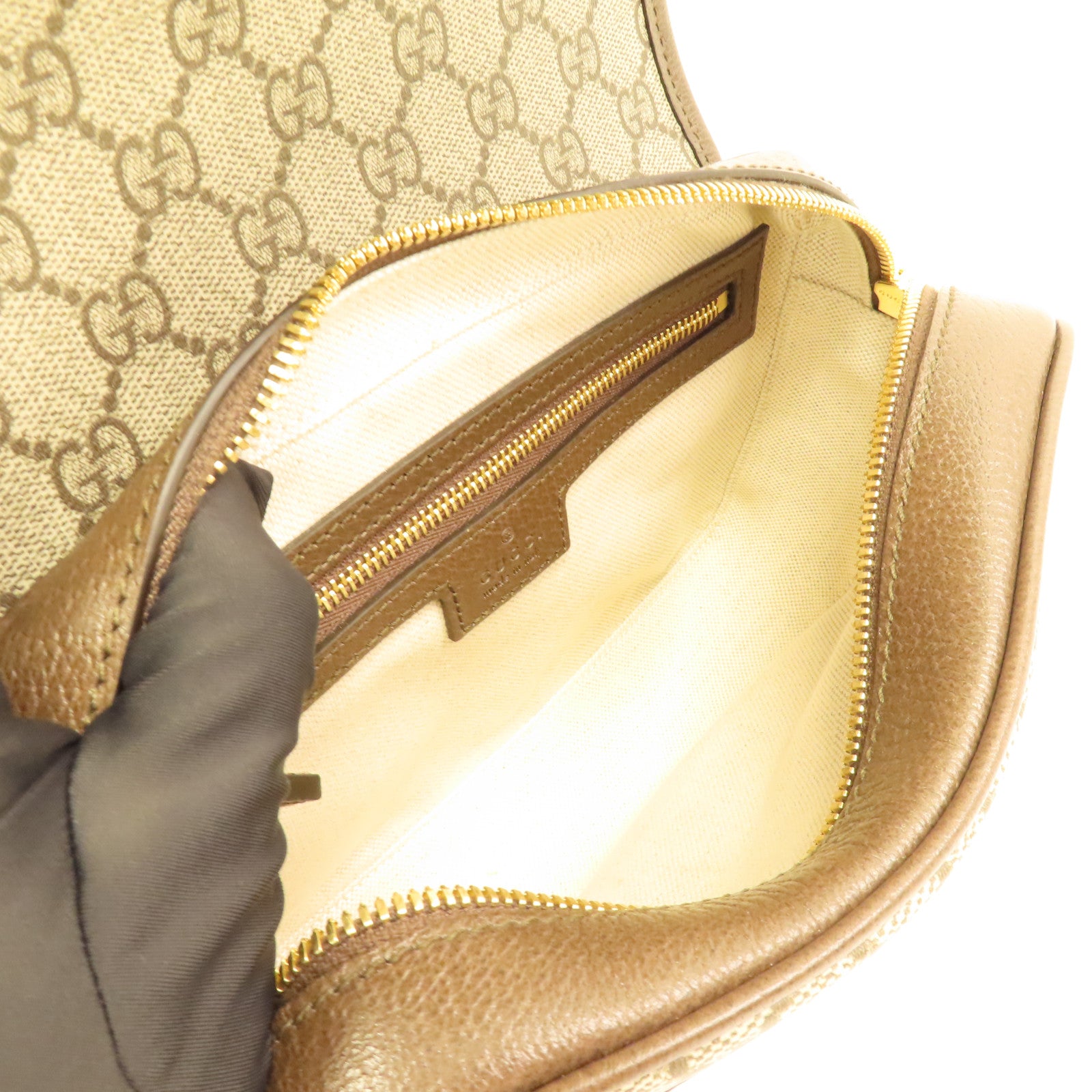 GUCCI 塗層帆布Ophidia GG金扣肩背袋