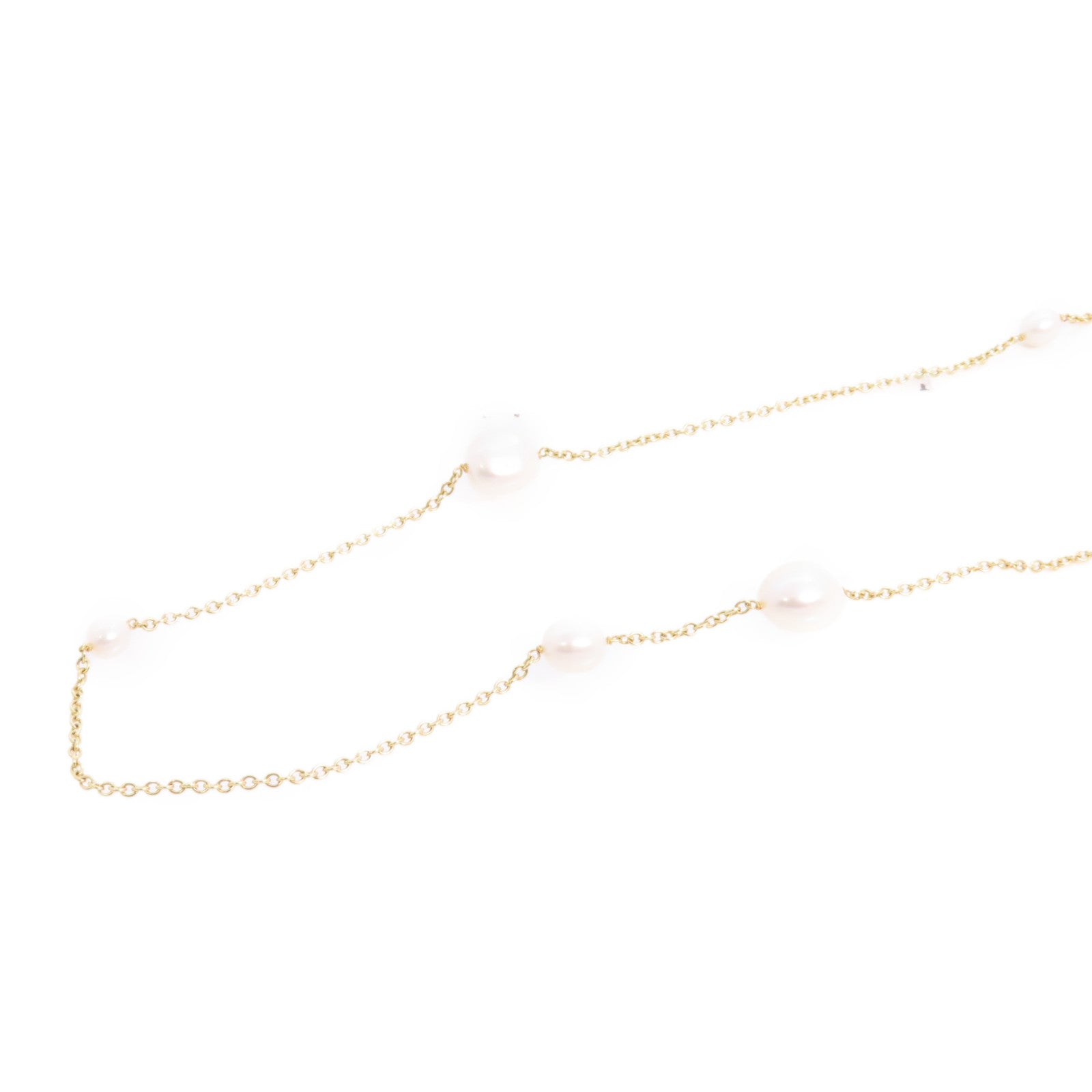 TIFFANY＆CO 18K黃金/珍珠Pearl Necklace金扣項鏈