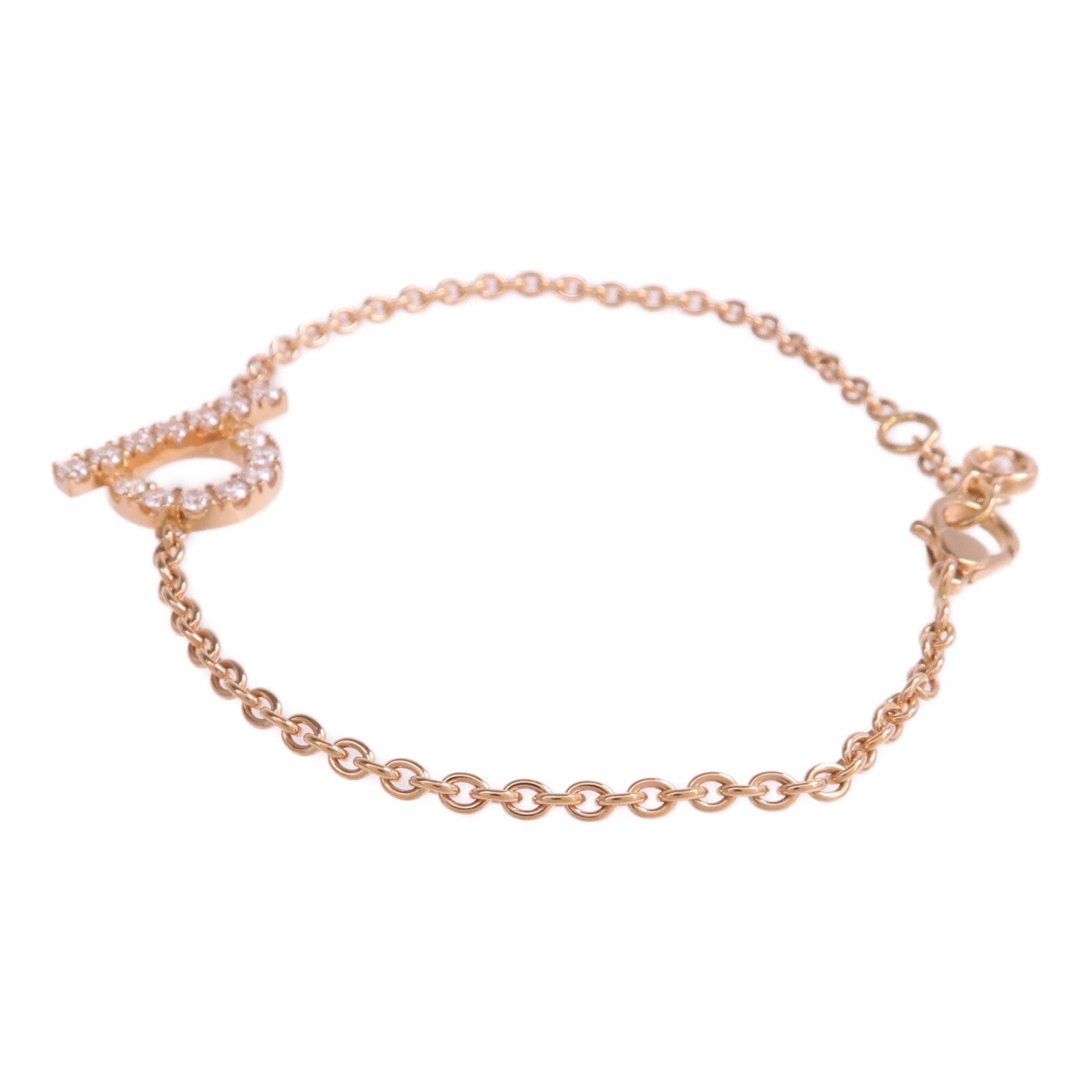 HERMES 18K玫瑰金Finesse Bracelet鑽石手鏈