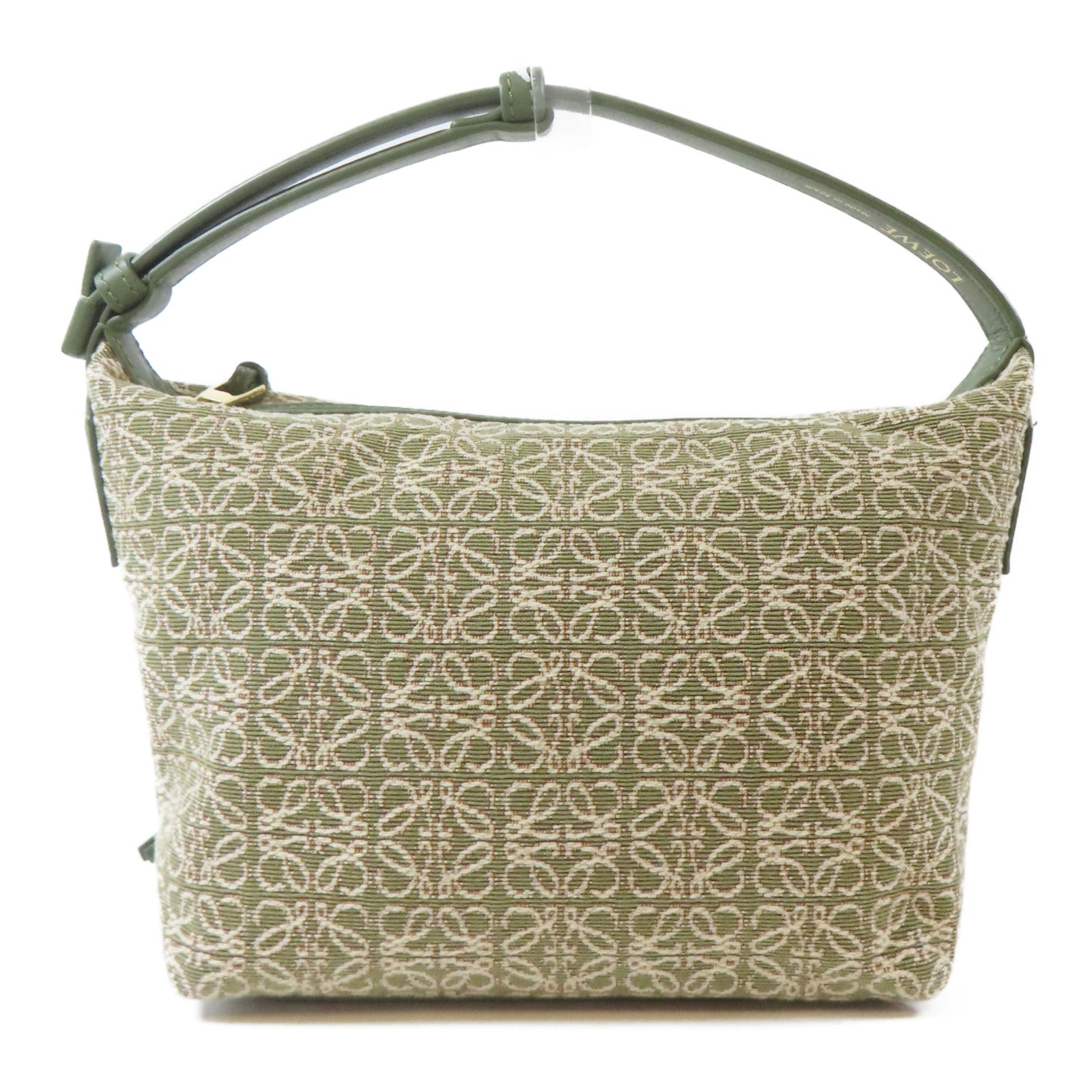 LOEWE 帆布Cubi Hand Bag金扣手挽袋綠色