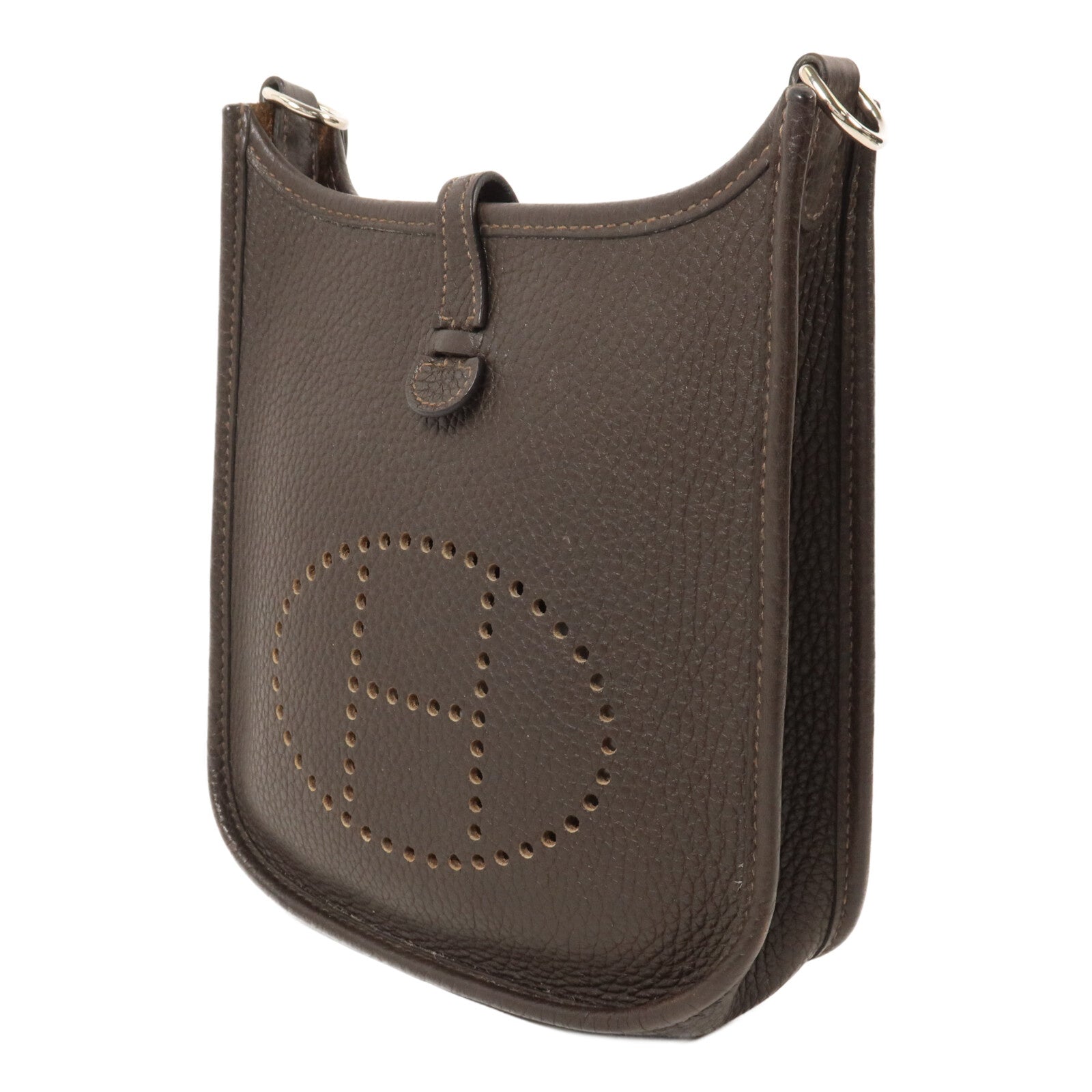 HERMES Clemence皮革Evelyne TPM肩背袋Ebene