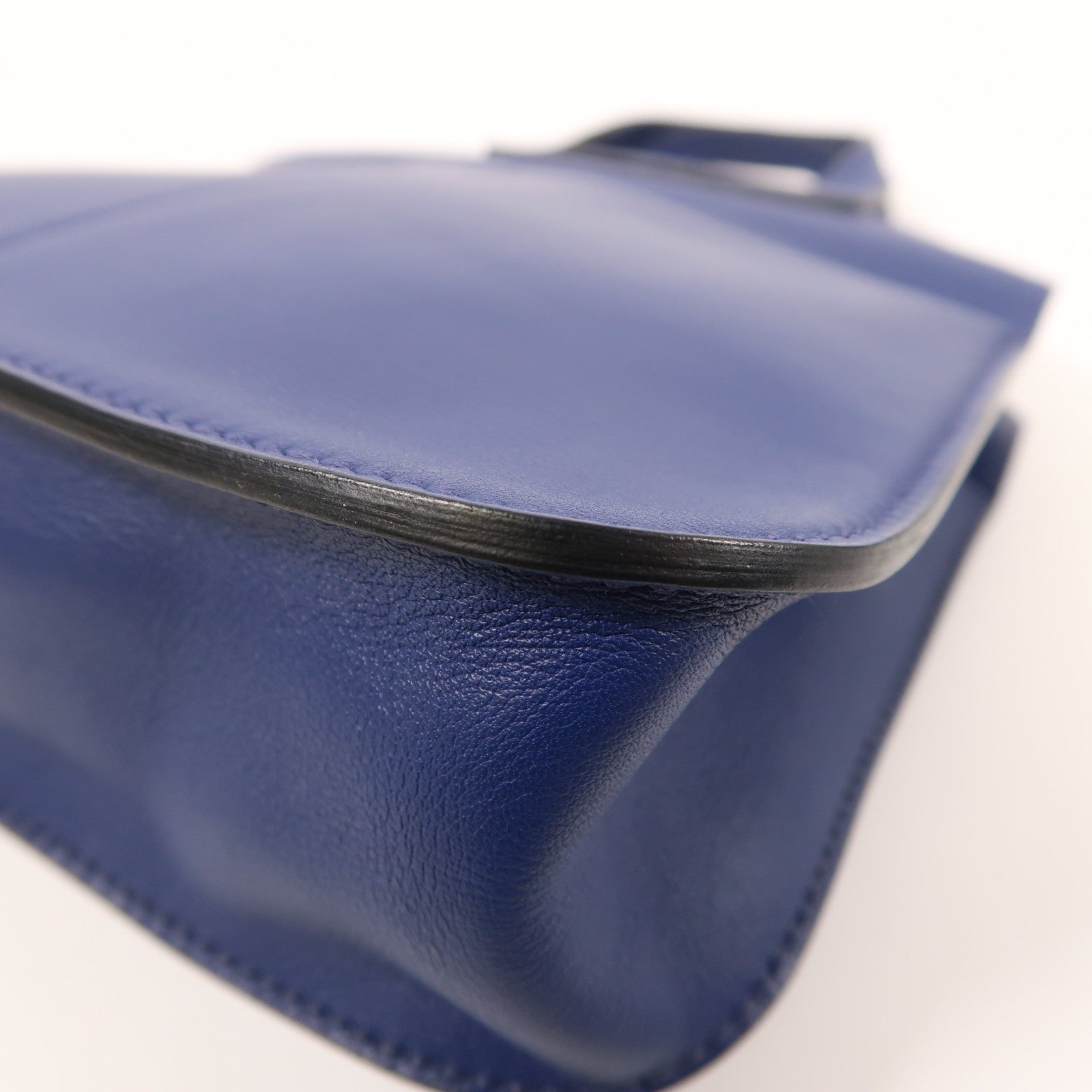 HERMES PHW Mini Halzan 2way Shoulder Bag Swift Leather Bleu Encre