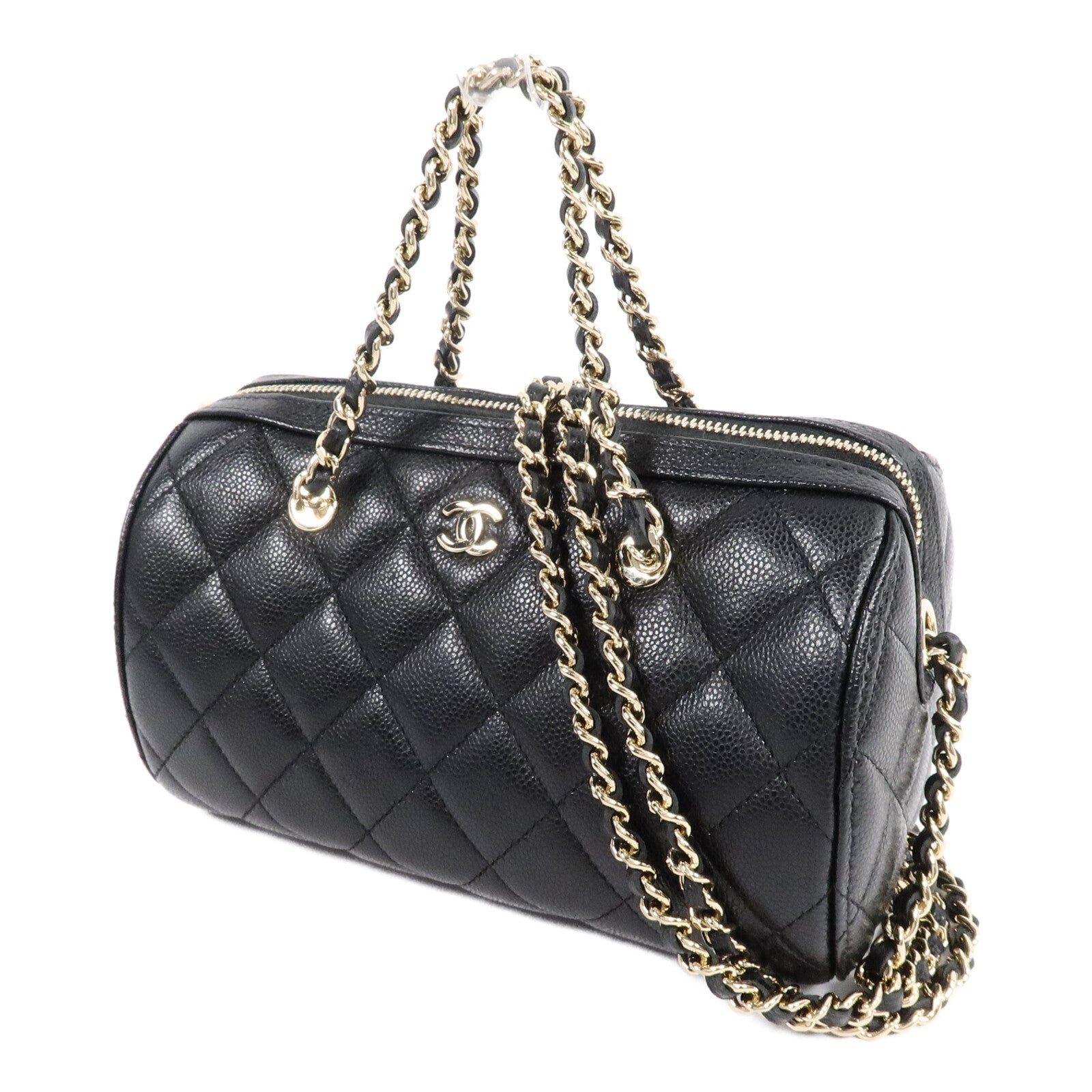 CHANEL 牛皮皮革Boston Bag手挽肩背兩用袋
