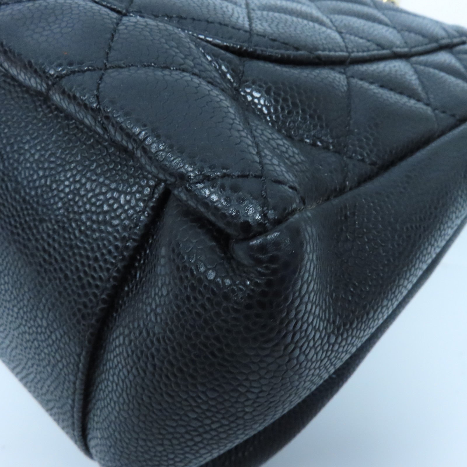 CHANEL 菱格Caviar皮革Grand Shopping Tote Bag金扣肩背袋黑色