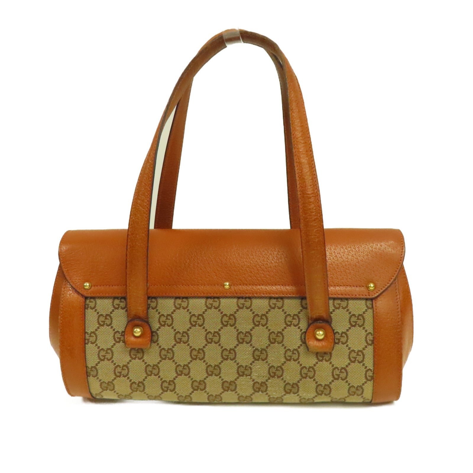 GUCCI 帆布Hand Bag金扣手挽袋啡色