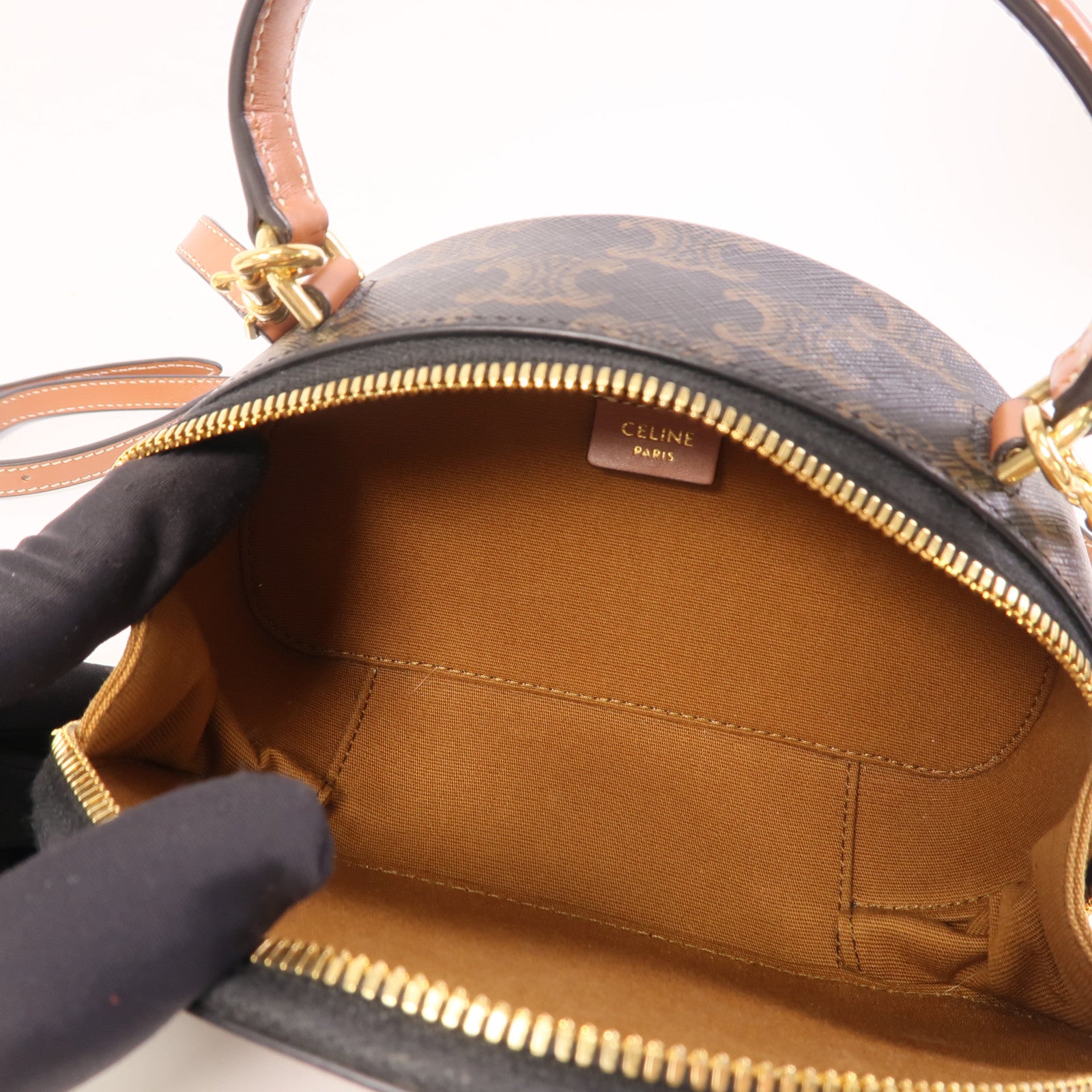 CELINE 【激減優惠】塗層帆布Half Moon Case金扣手挽肩背兩用袋