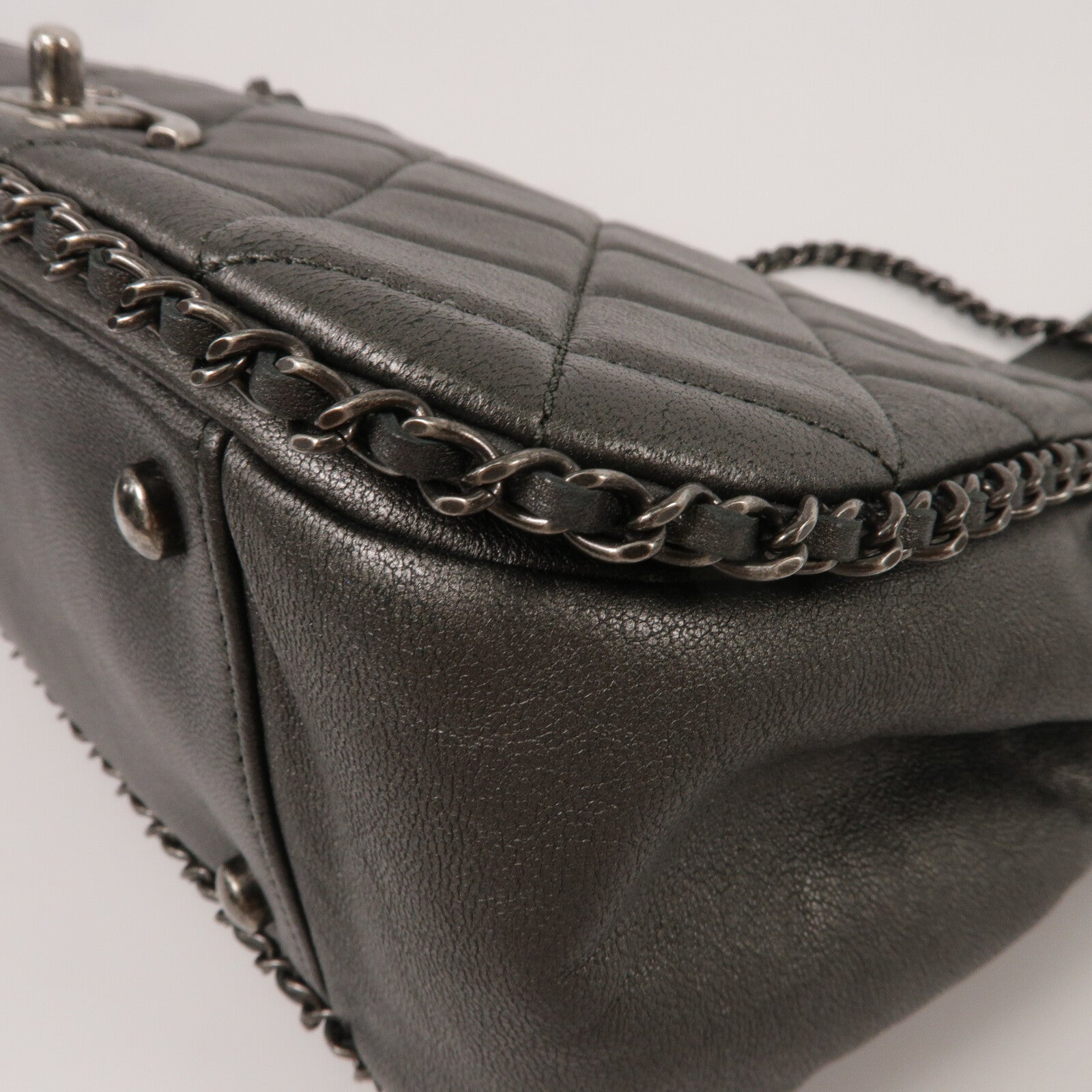 CHANEL 牛皮皮革Chain Shoulder鏈帶肩背袋