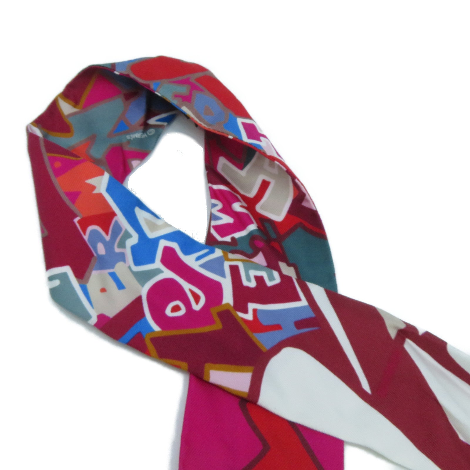 HERMES 【激減優惠】絲質Twilly Scarf絲巾紅色/藍色