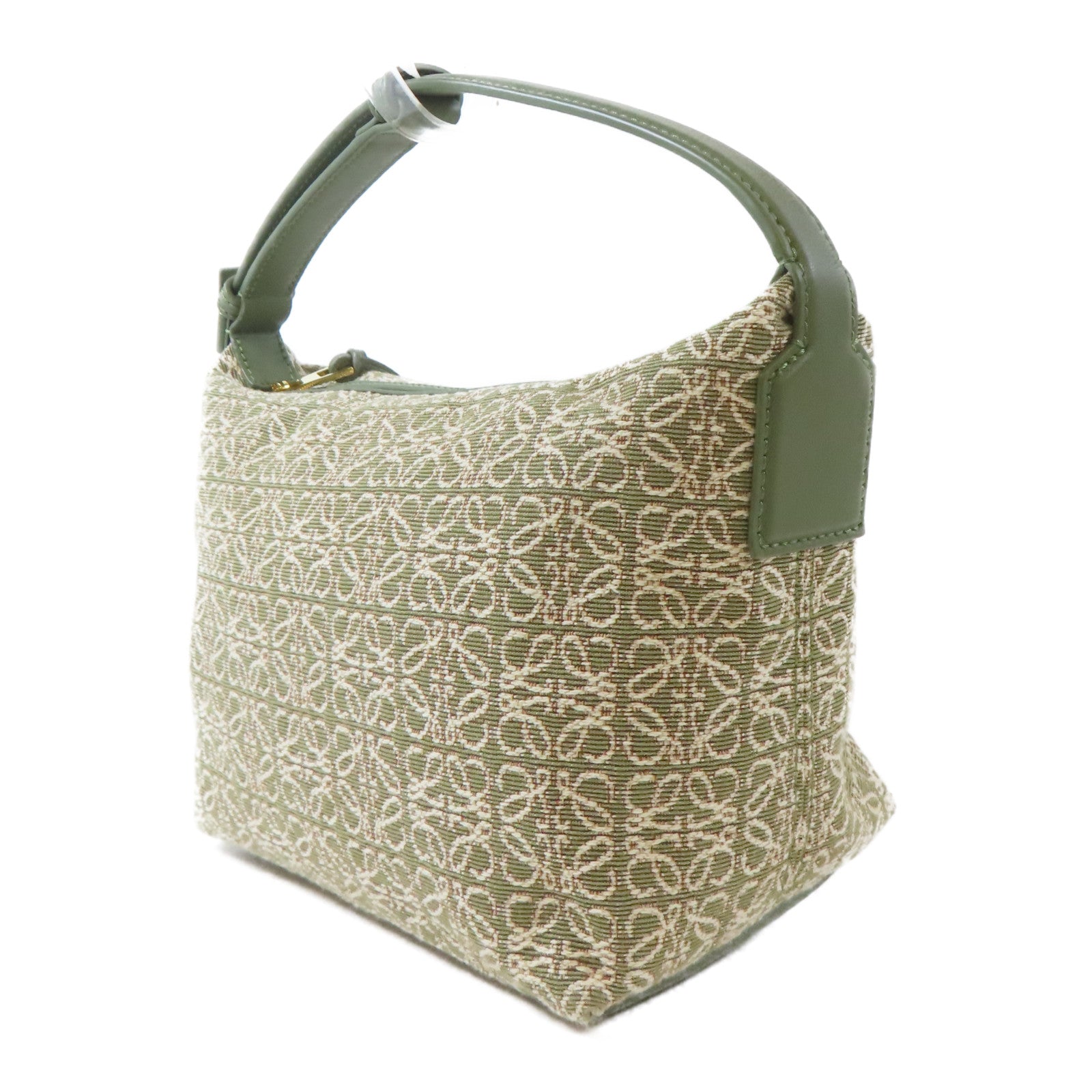 LOEWE 帆布Cubi Hand Bag金扣手挽袋綠色