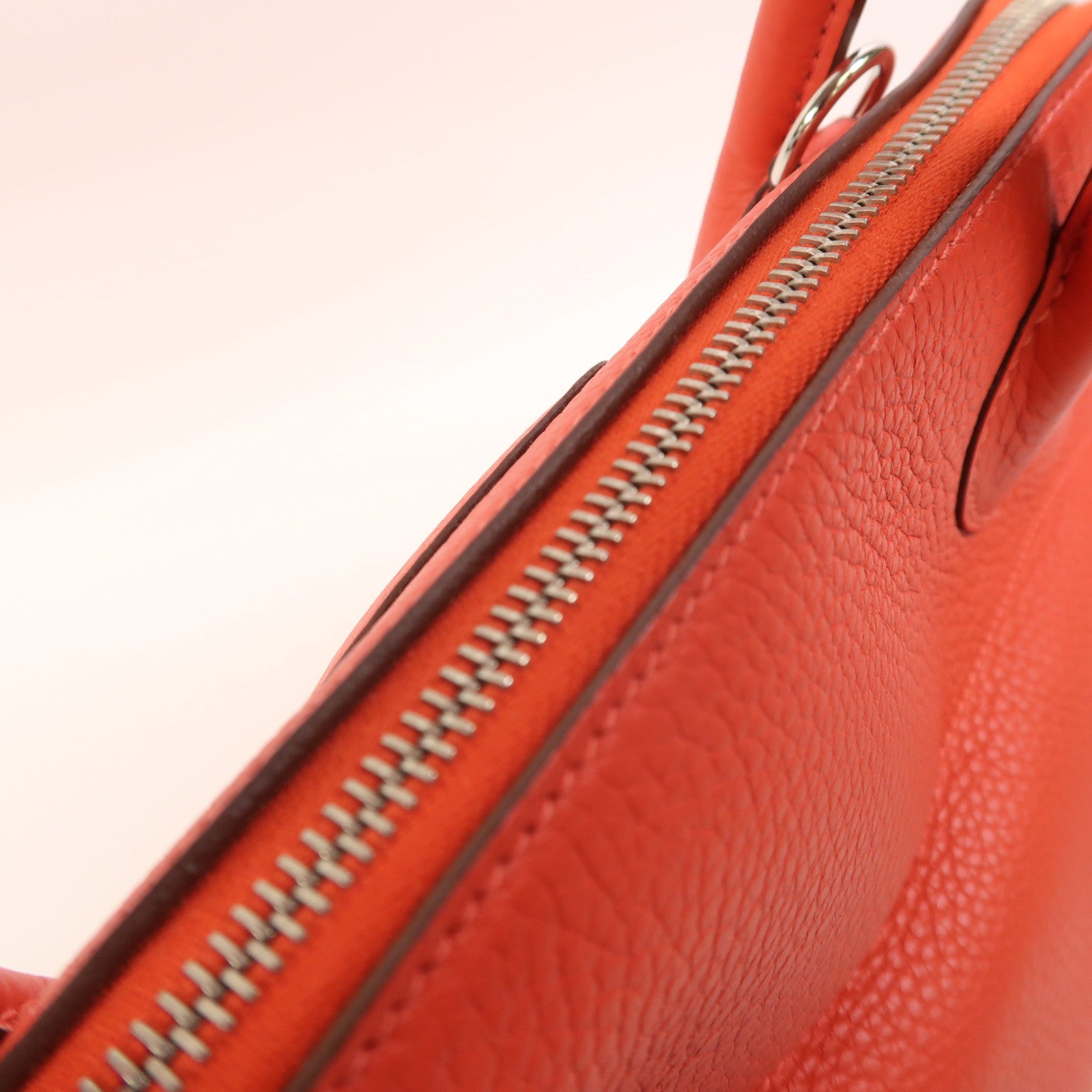 HERMES Clemence皮革Bolide 31銀扣手挽肩背兩用袋Rose Jaipur