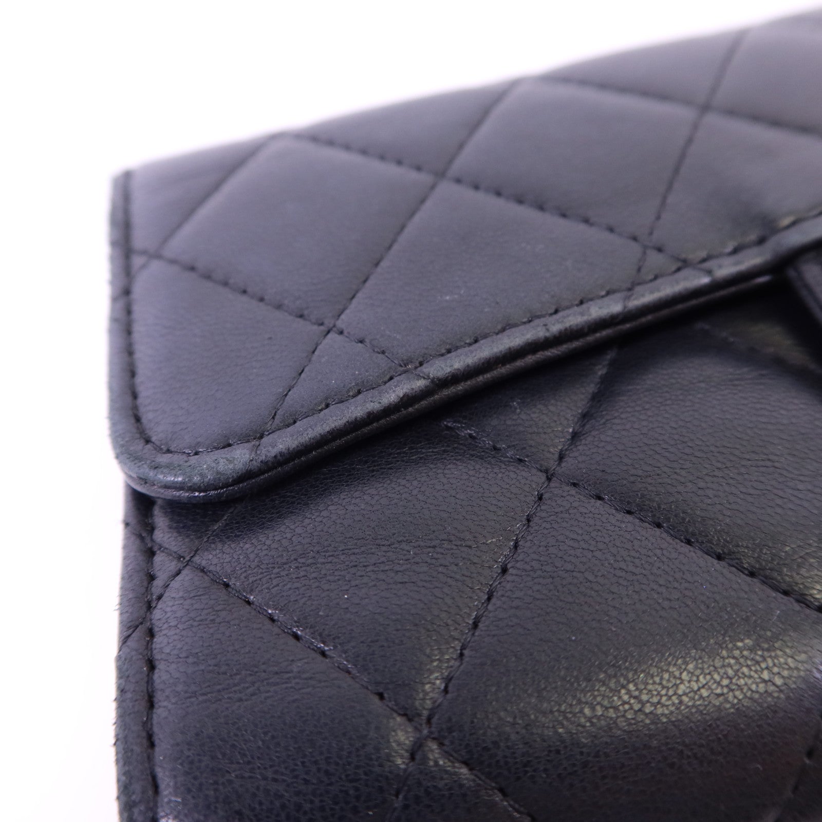 CHANEL 【激減優惠】羊皮皮革Long Wallet金扣長錢包