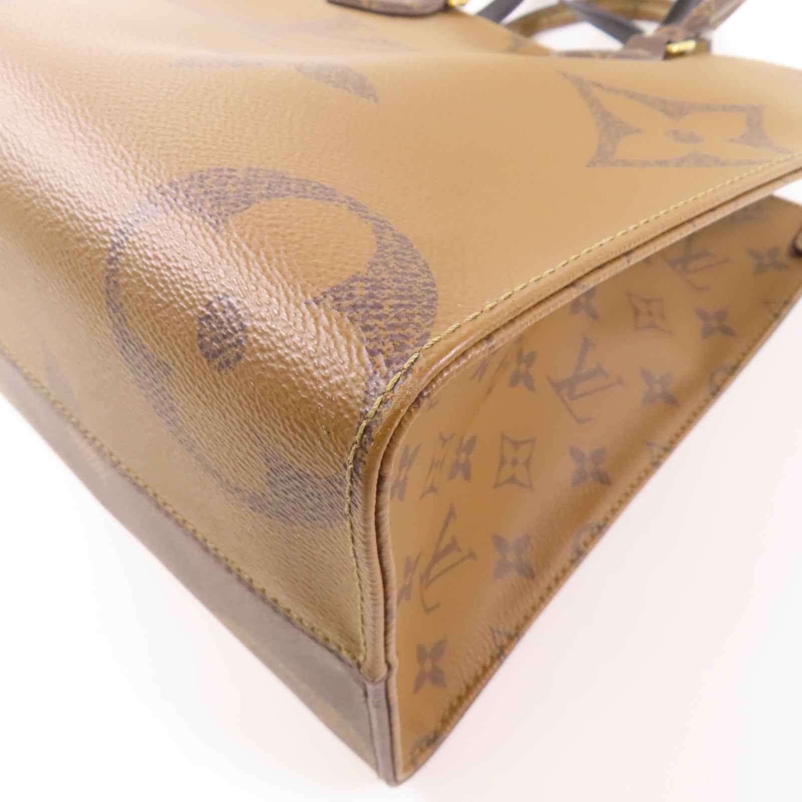 LOUIS VUITTON Monogram Giant/Monogram Reverse On The Go MM金扣手挽肩背兩用袋