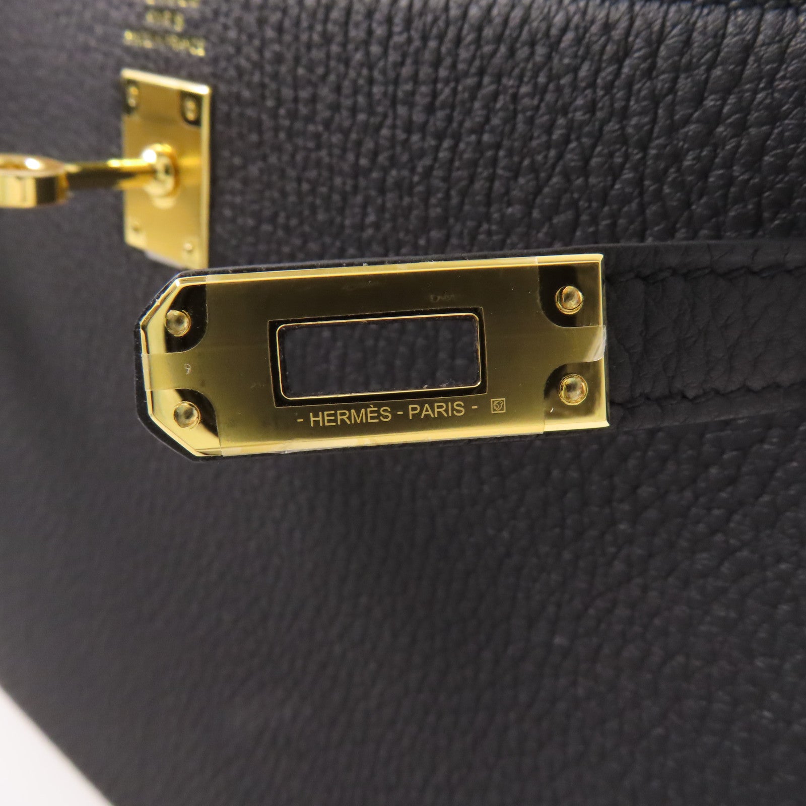 HERMES GHW Kelly 25 2 Way Bag Togo Leather 89 Noir