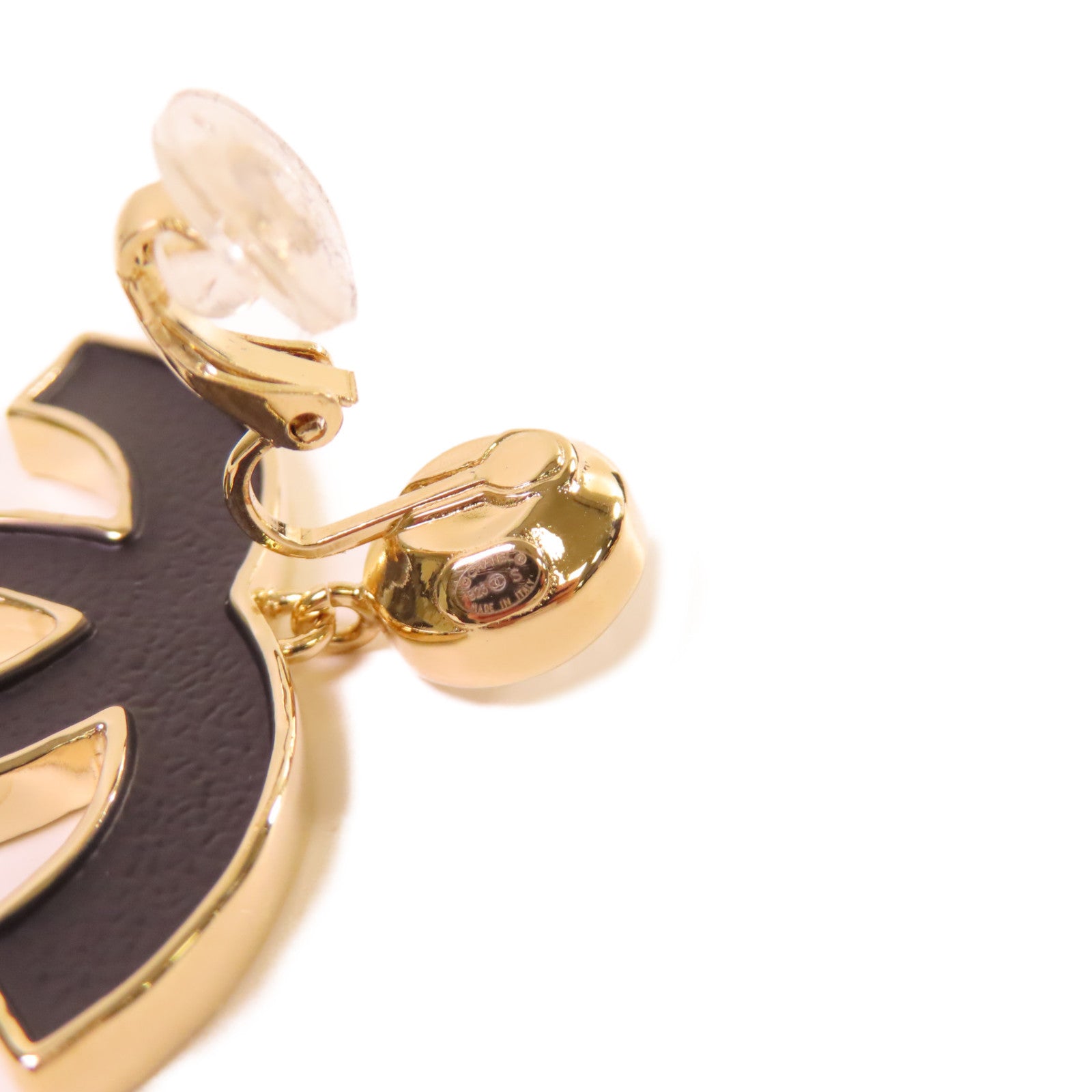 CHANEL 金屬/水鑽CC  Earrings金扣耳環金色/黑色