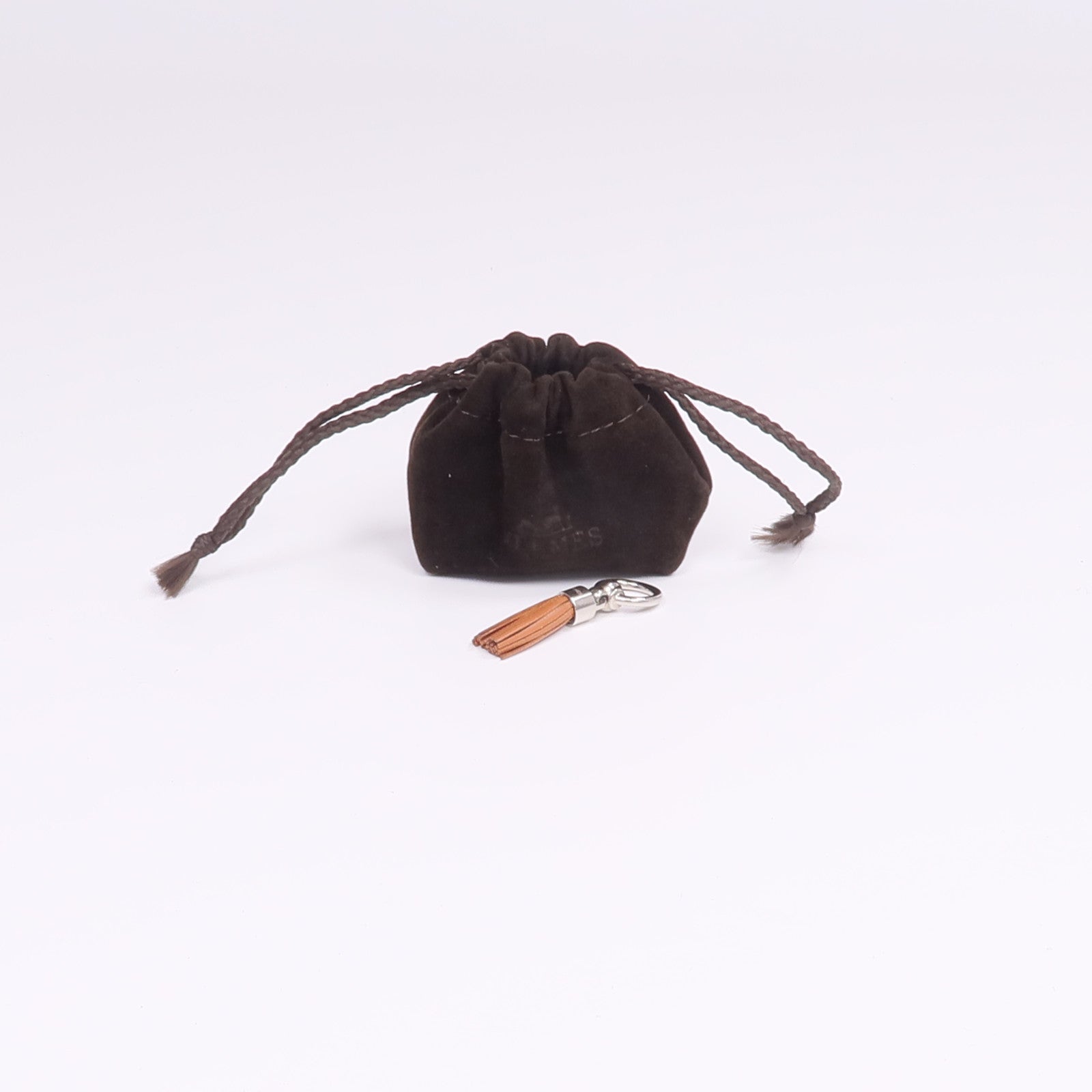 HERMES Swift皮革Charm銀扣掛飾