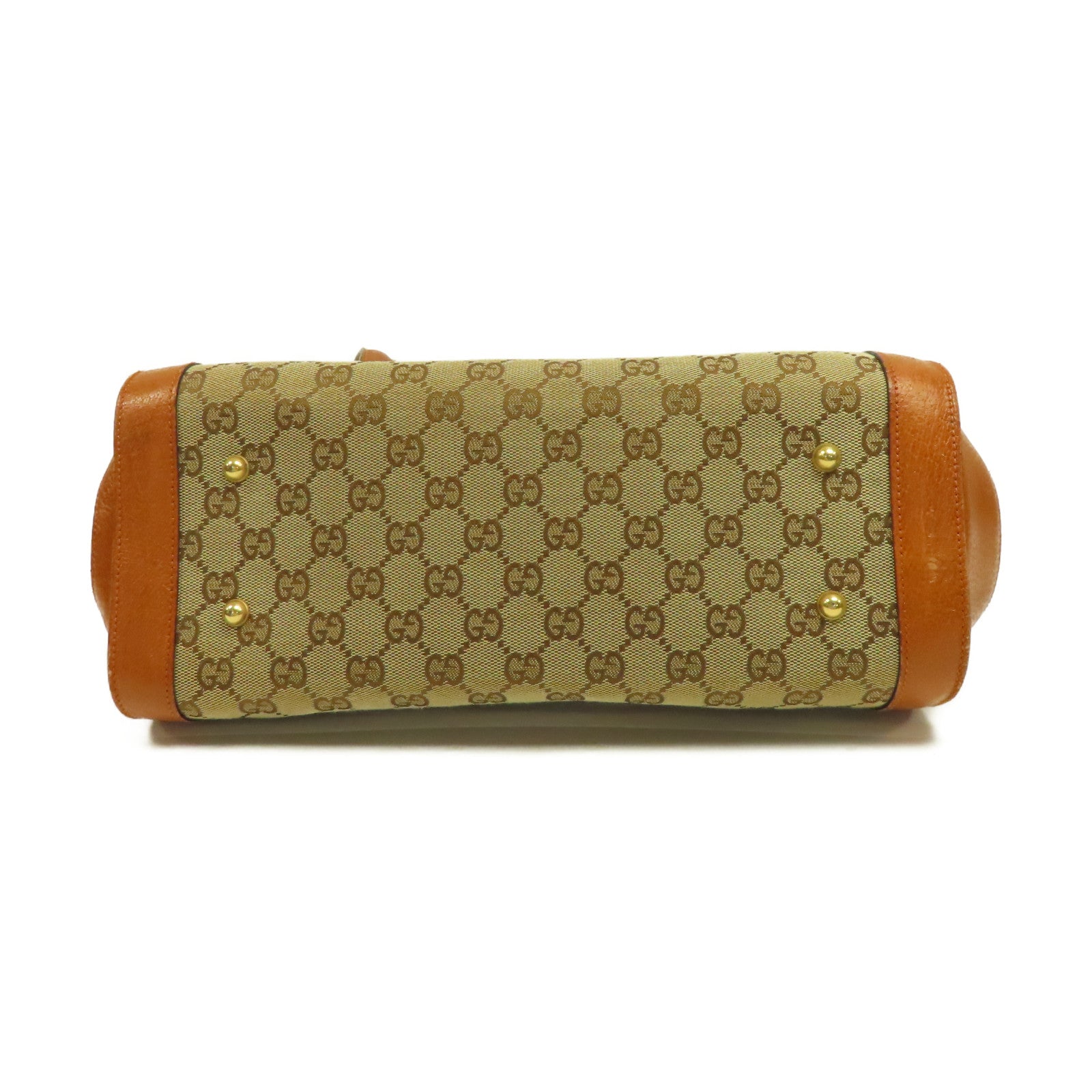 GUCCI 帆布Hand Bag金扣手挽袋啡色