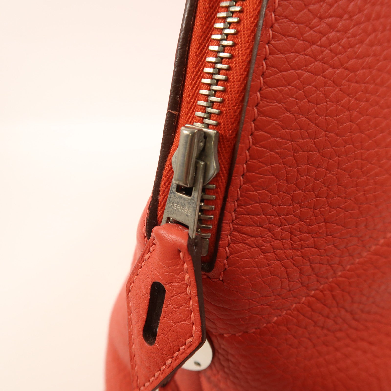 HERMES Clemence皮革Bolide 31銀扣手挽肩背兩用袋Rose Jaipur