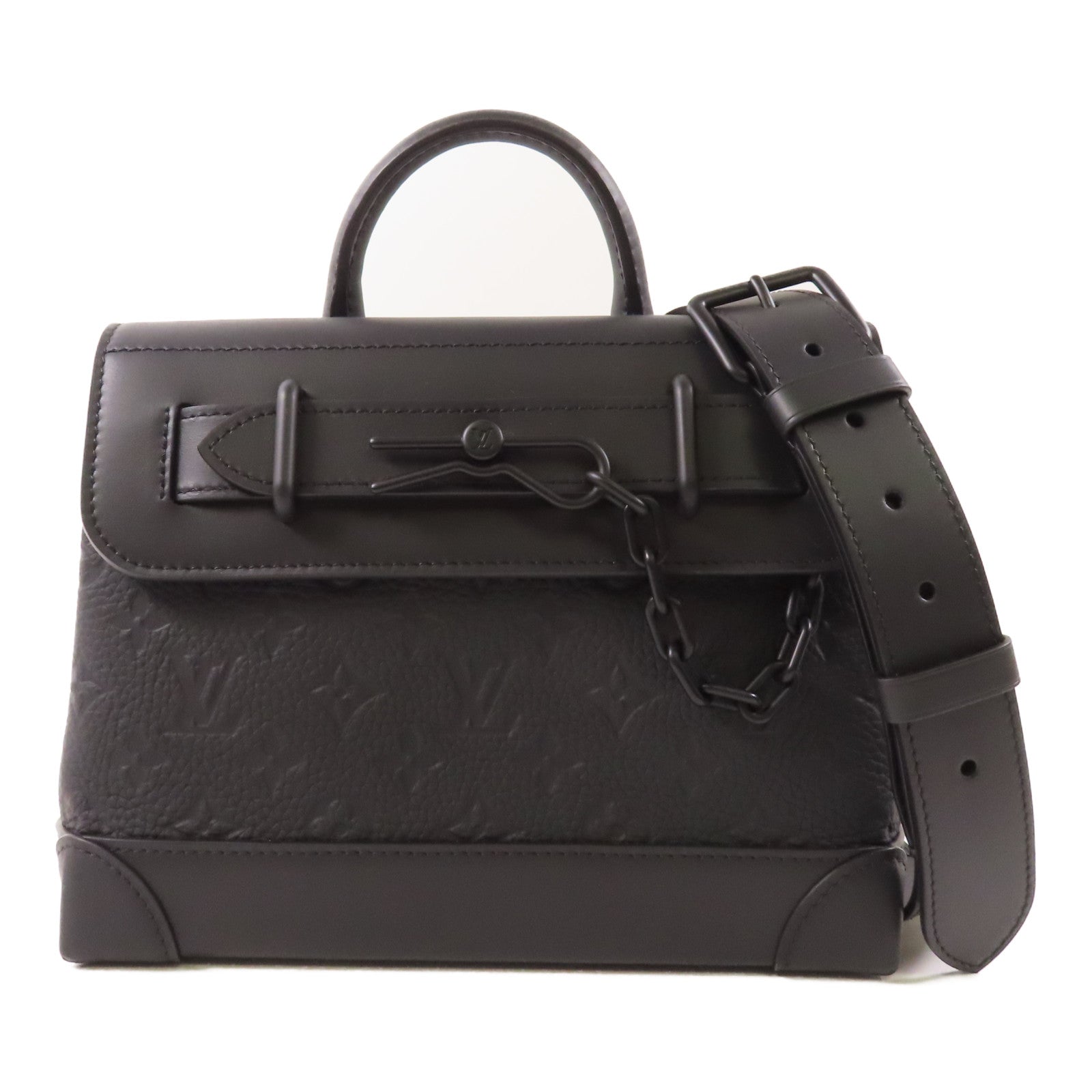 LOUIS VUITTON Taurillon Monogram Steamer PM手挽肩背兩用袋