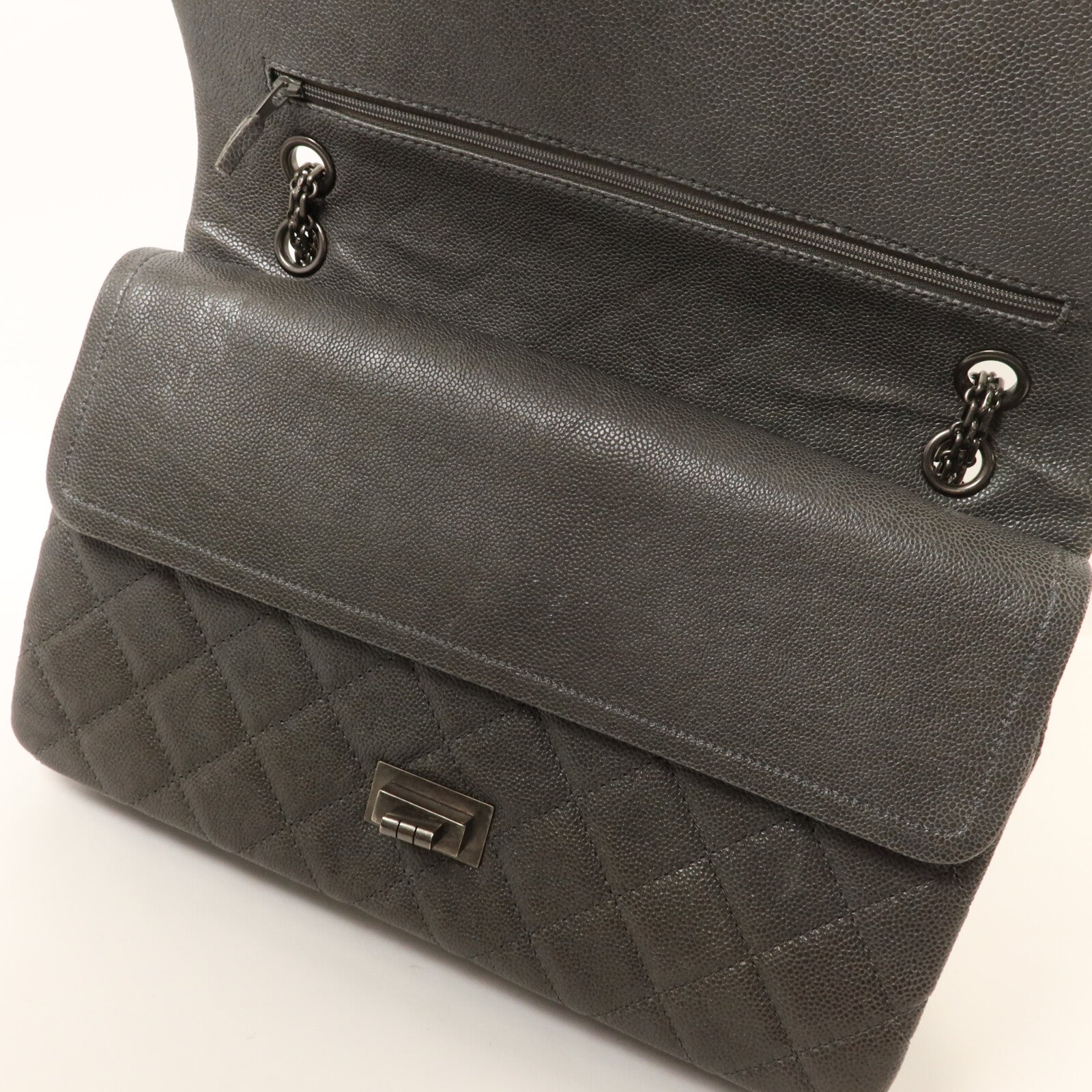 CHANEL 牛皮皮革2.55 Large鏈帶肩背袋