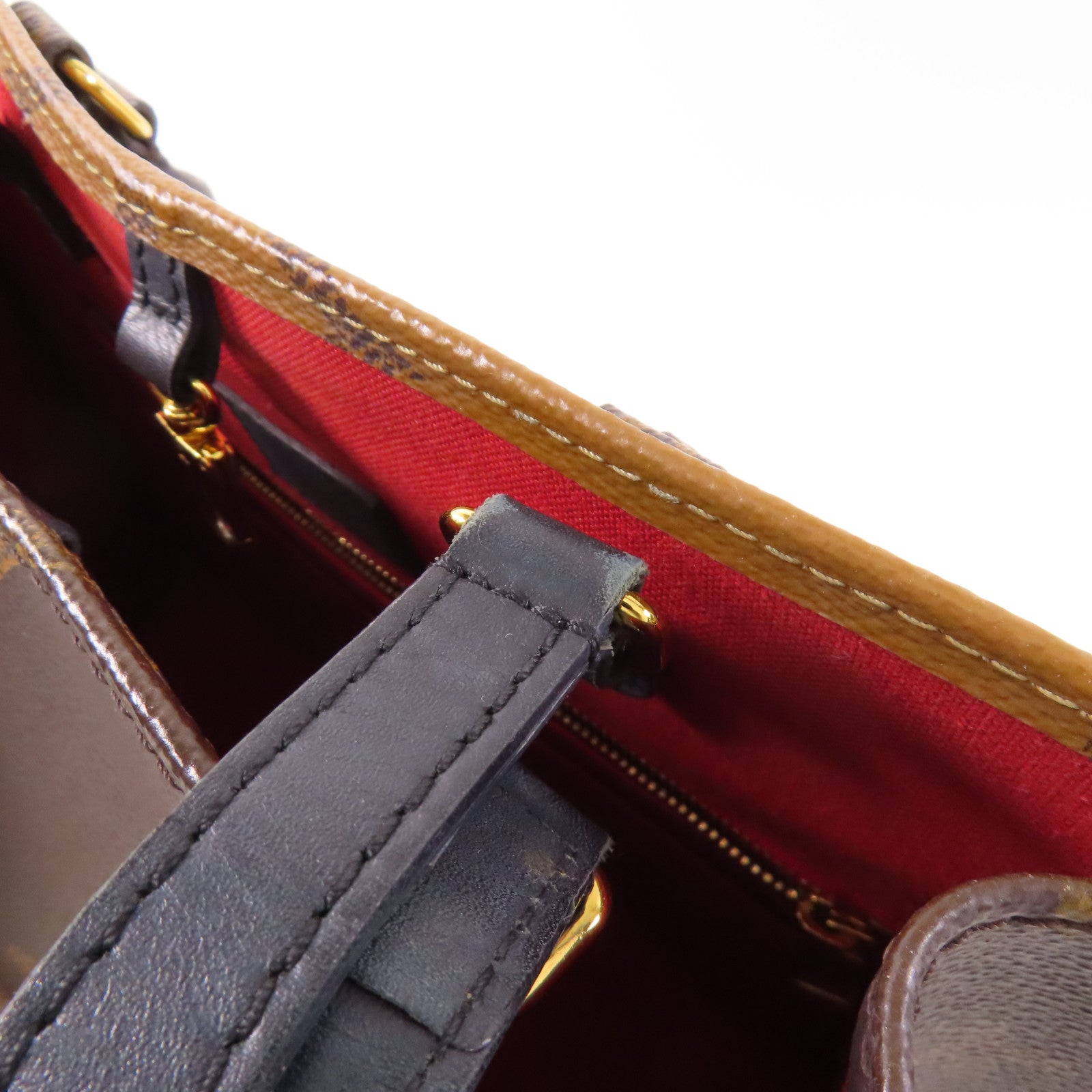 LOUIS VUITTON Monogram Giant/Monogram Reverse On The Go MM金扣手挽肩背兩用袋