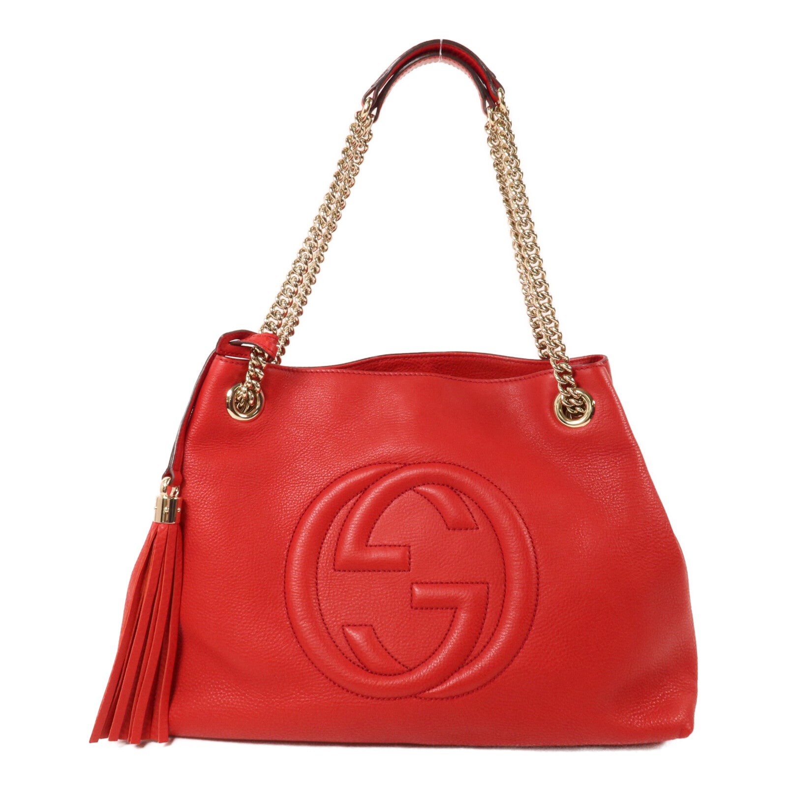 GUCCI 牛皮皮革Soho Chain Shoulder鏈帶肩背袋