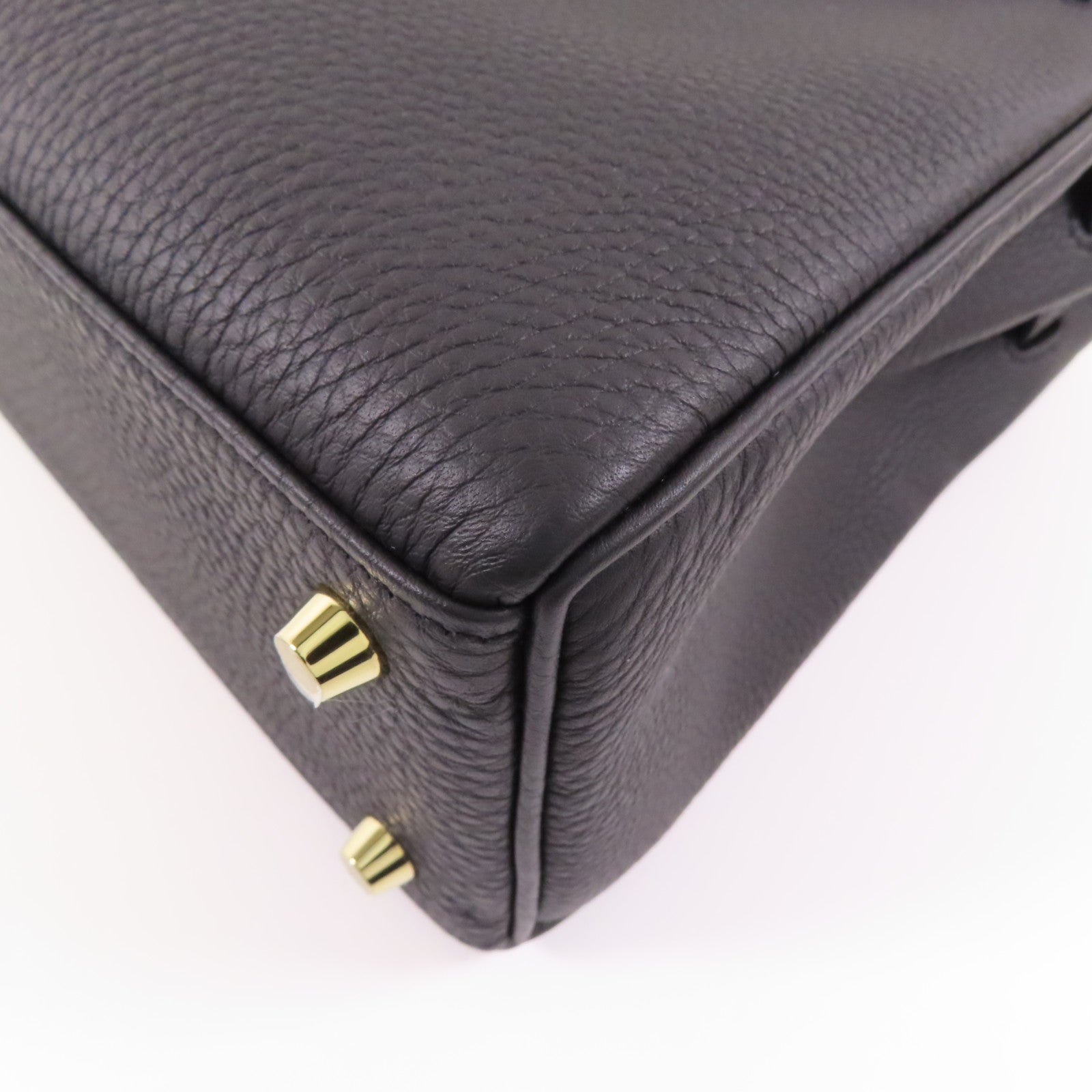 HERMES Togo皮革Kelly 25金扣手挽肩背兩用袋89 Noir