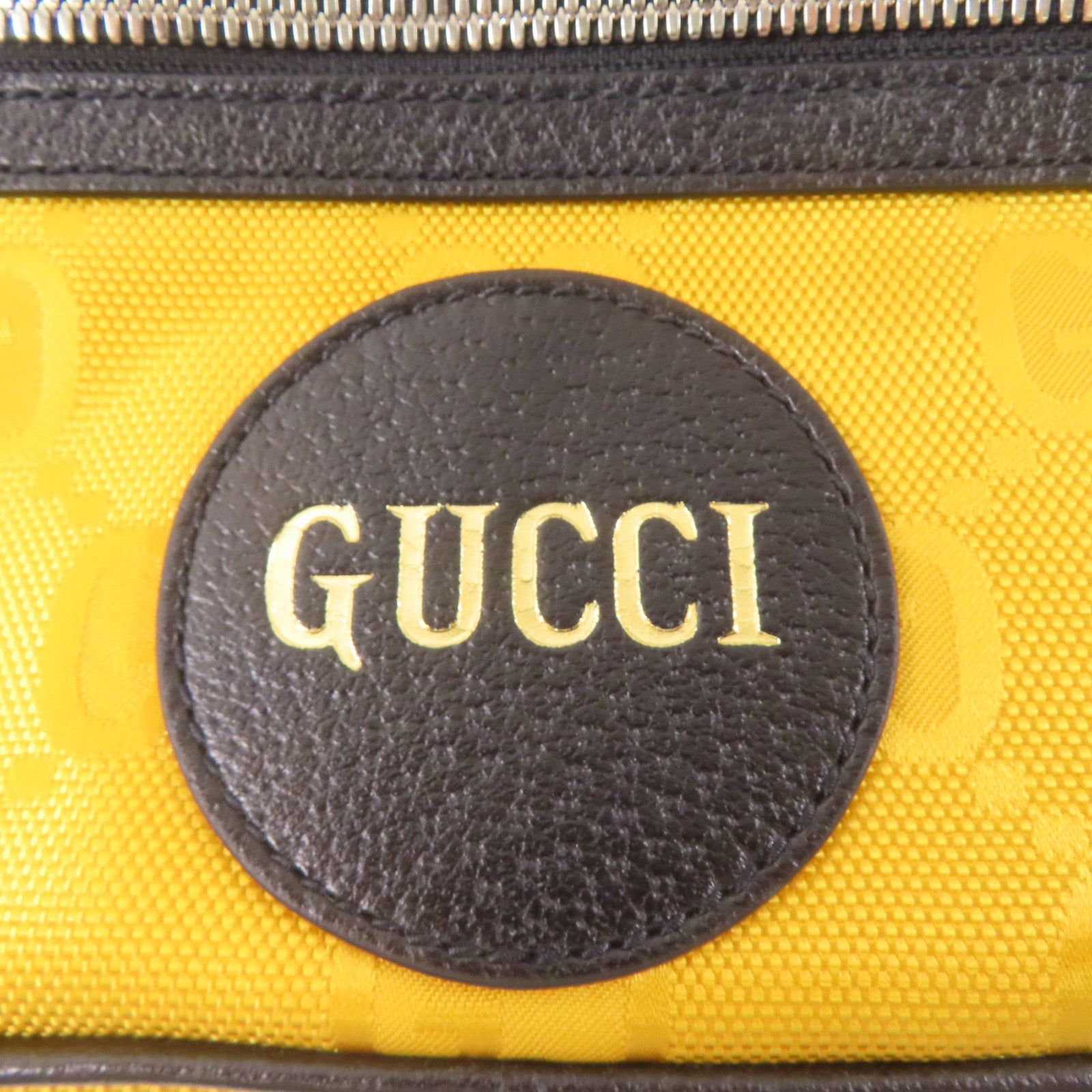 GUCCI 尼龍/皮革Waist Bag銀扣腰包黃色