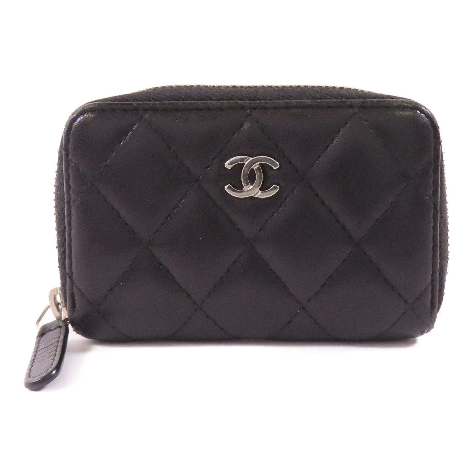 CHANEL 羊皮皮革Card/Coin Case銀扣零錢包/卡片套