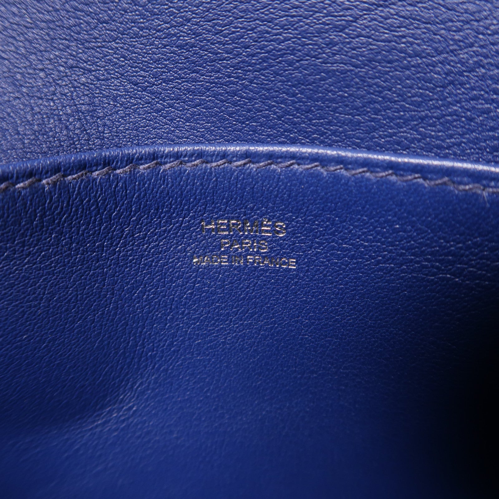 HERMES PHW Mini Halzan 2way Shoulder Bag Swift Leather Bleu Encre