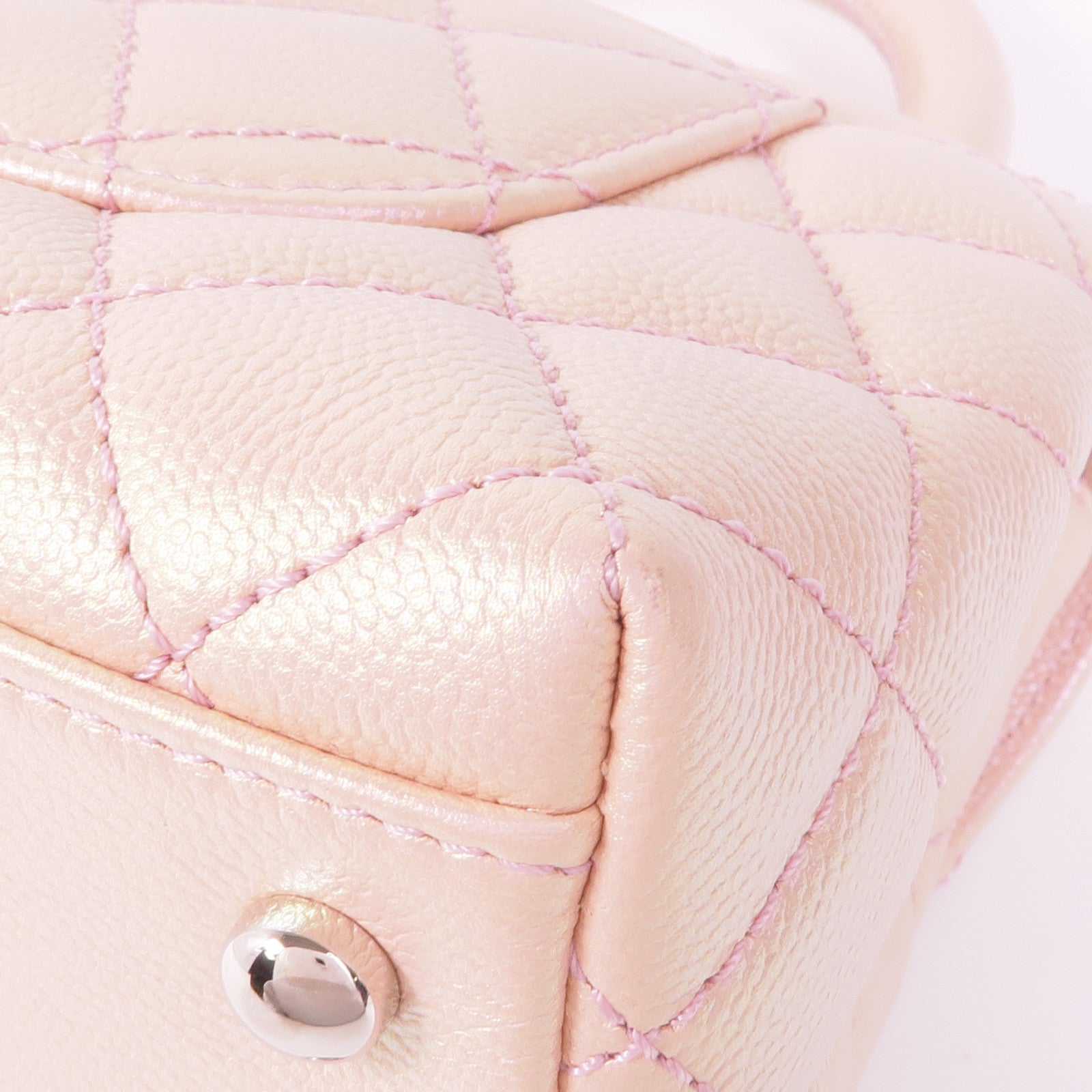 CHANEL 牛皮皮革Coco Handle Mini銀扣手挽肩背兩用袋