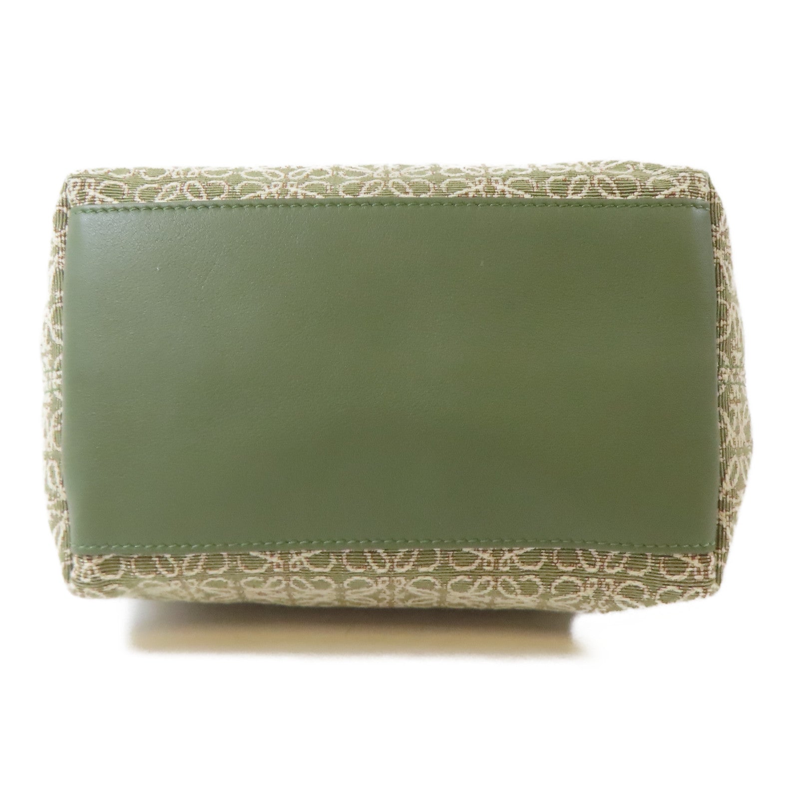 LOEWE 帆布Cubi Hand Bag金扣手挽袋綠色